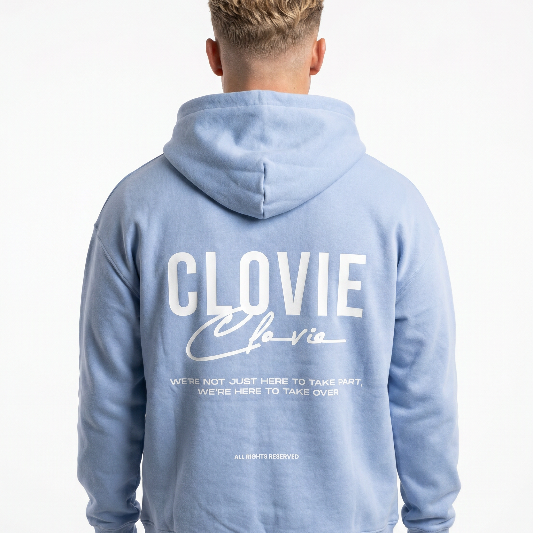 We're here Powder Blue - model back print (reused)