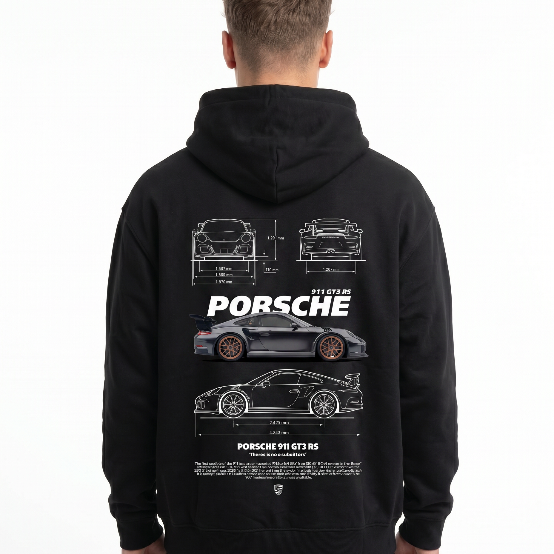 Porsche 911 GT3 RS Black - model back print