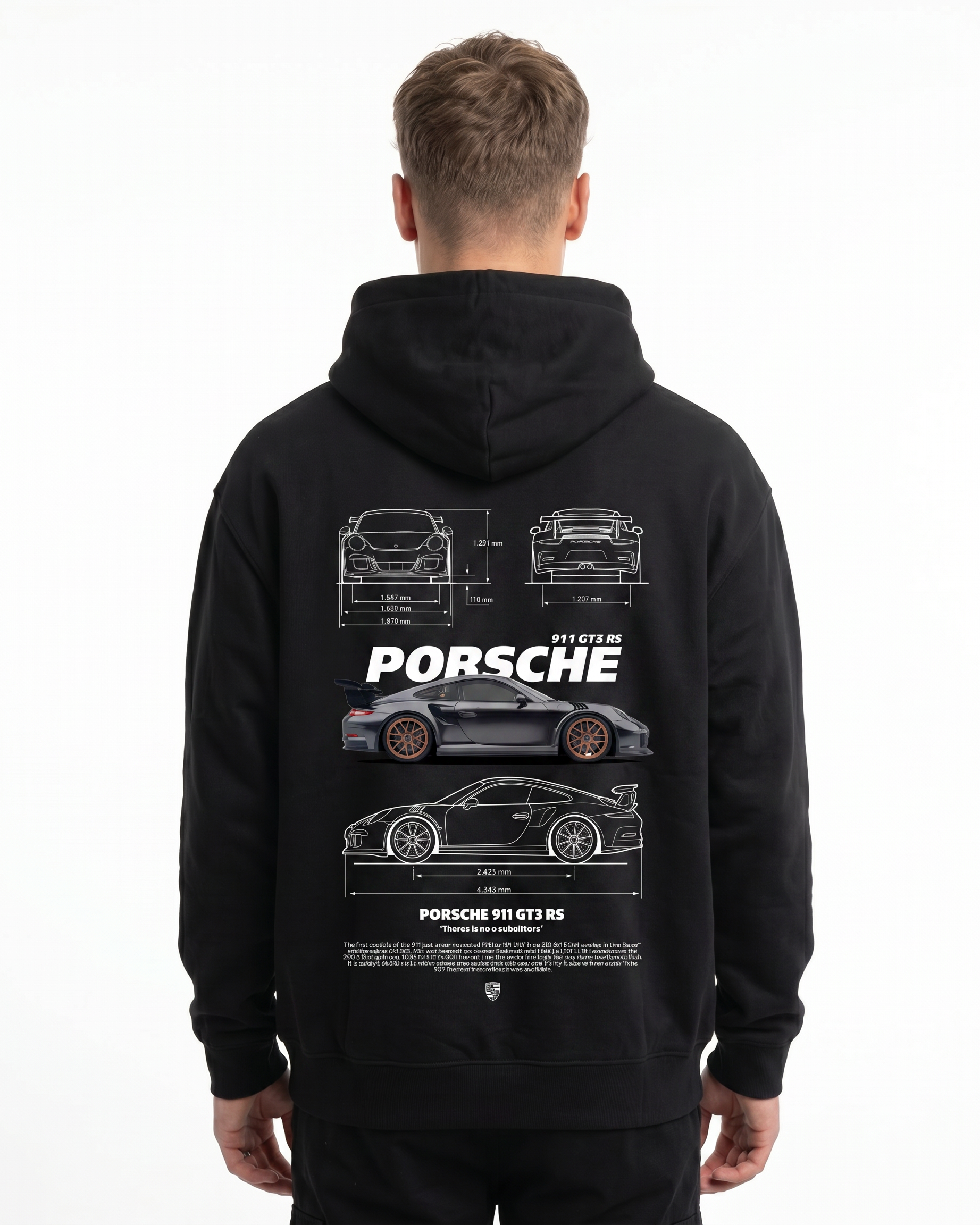 Porsche 911 GT3 RS Black - model back print