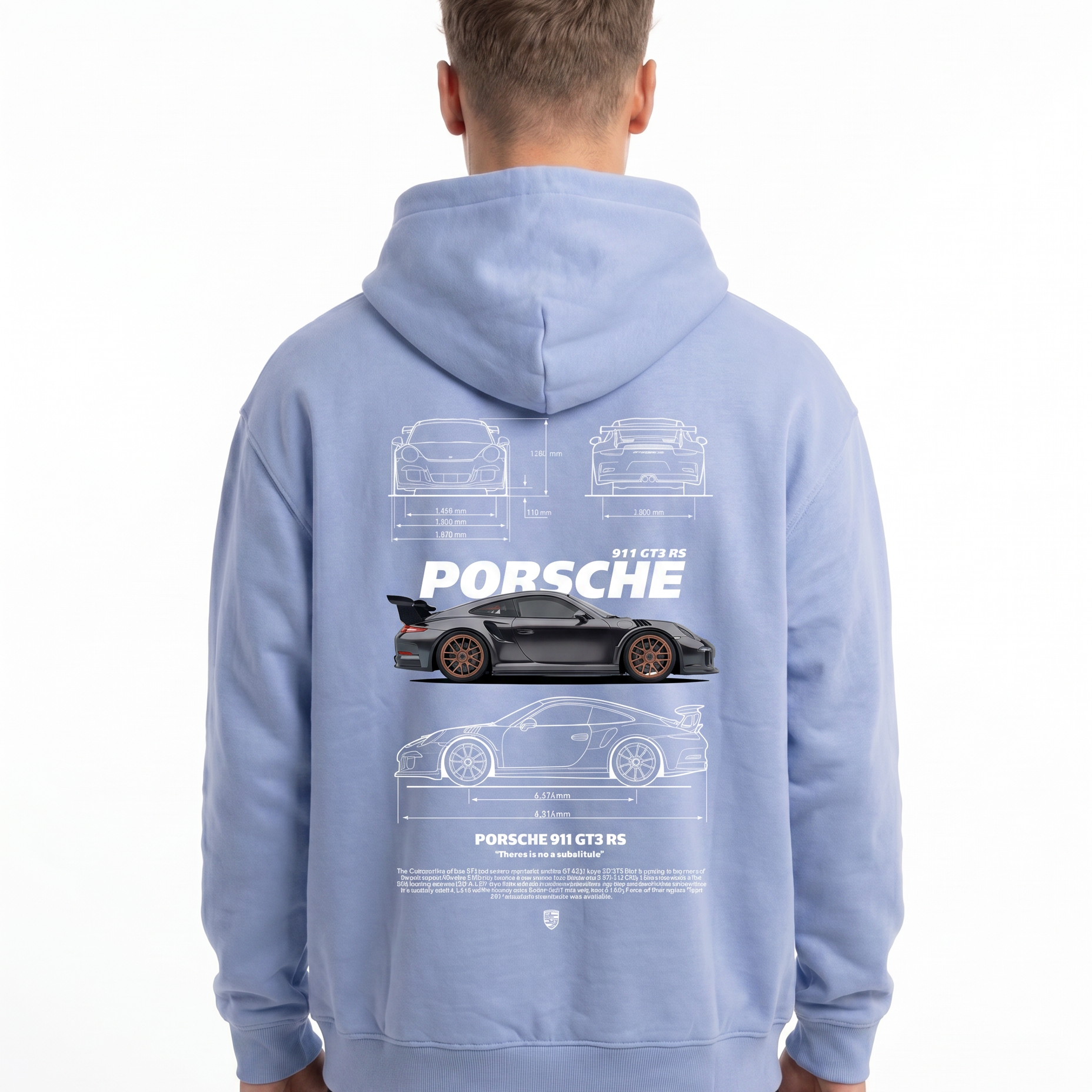 Porsche 911 GT3 RS Powder Blue - model back print (reused from OVS Zip)