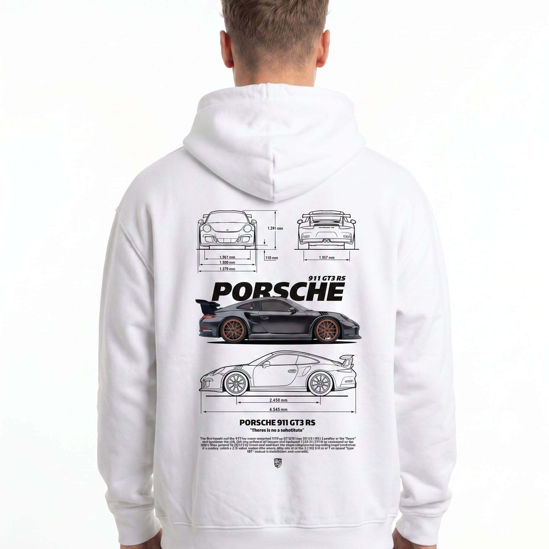 Porsche 911 GT3 RS White - model back print