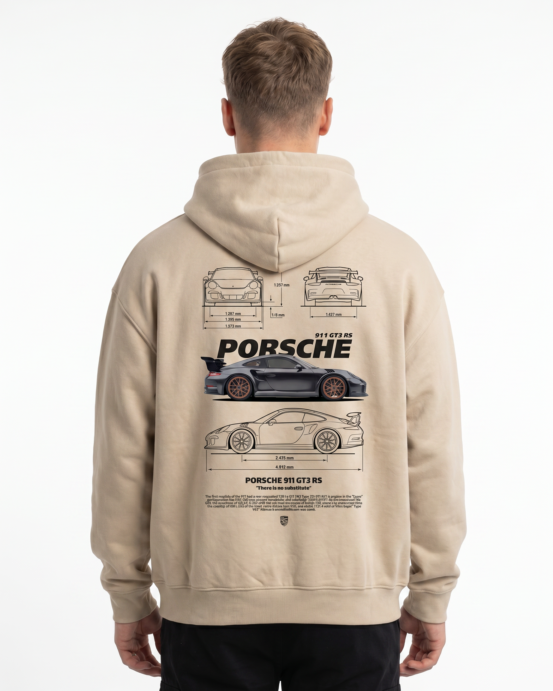 Porsche 911 GT3 RS White Sand - model back print (reused from OVS Zip)