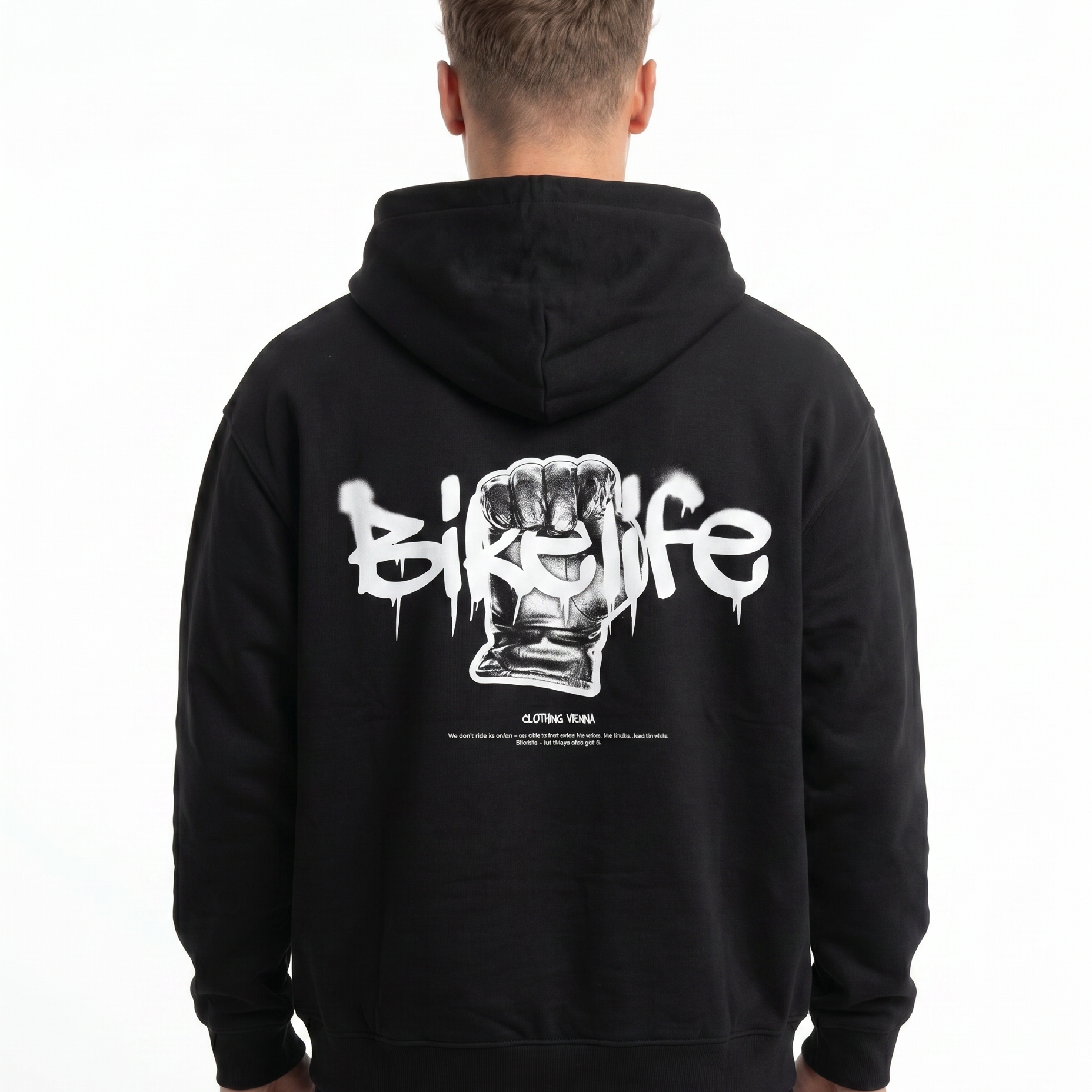 Bikelife Black - model back print