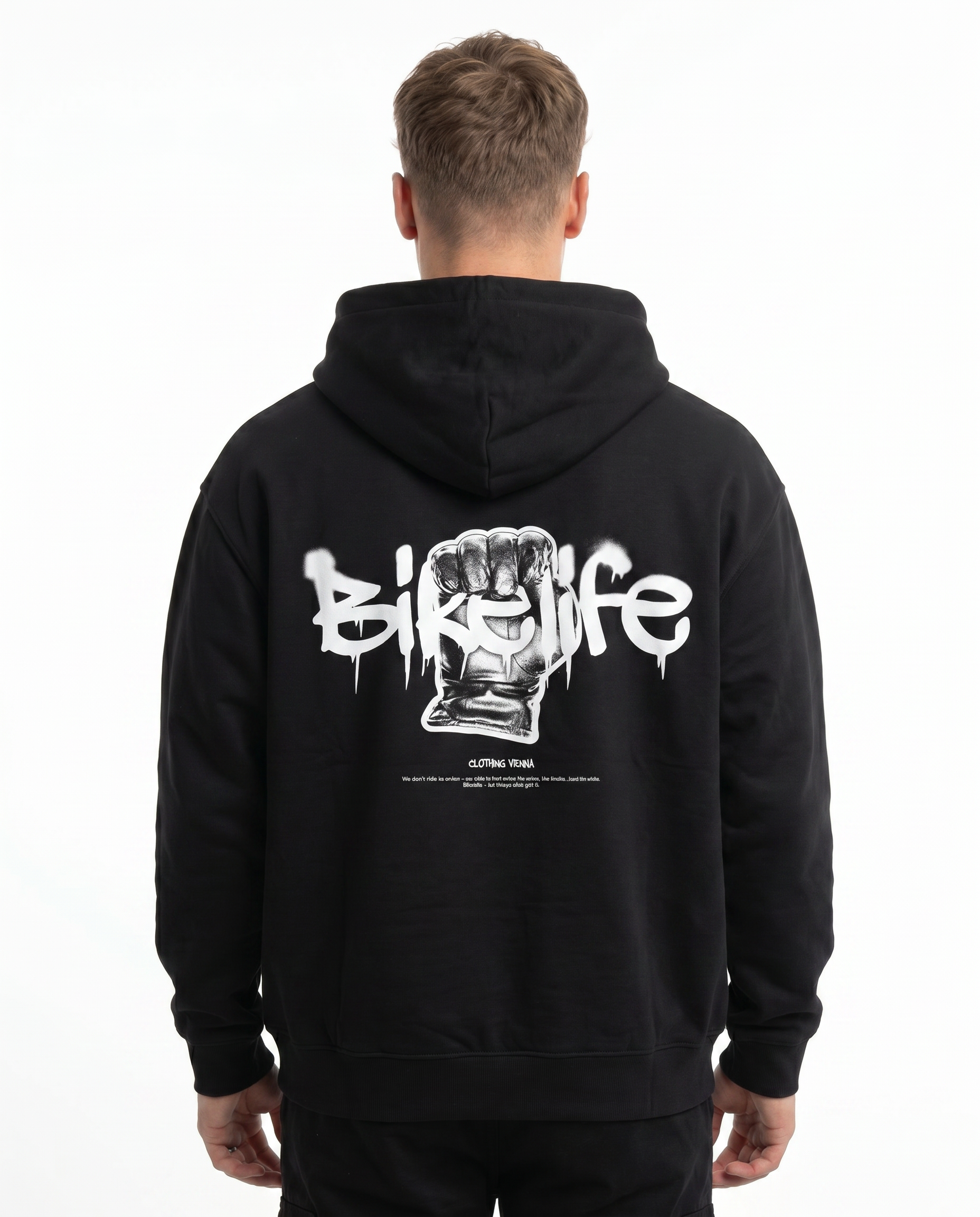 Bikelife Black - model back print