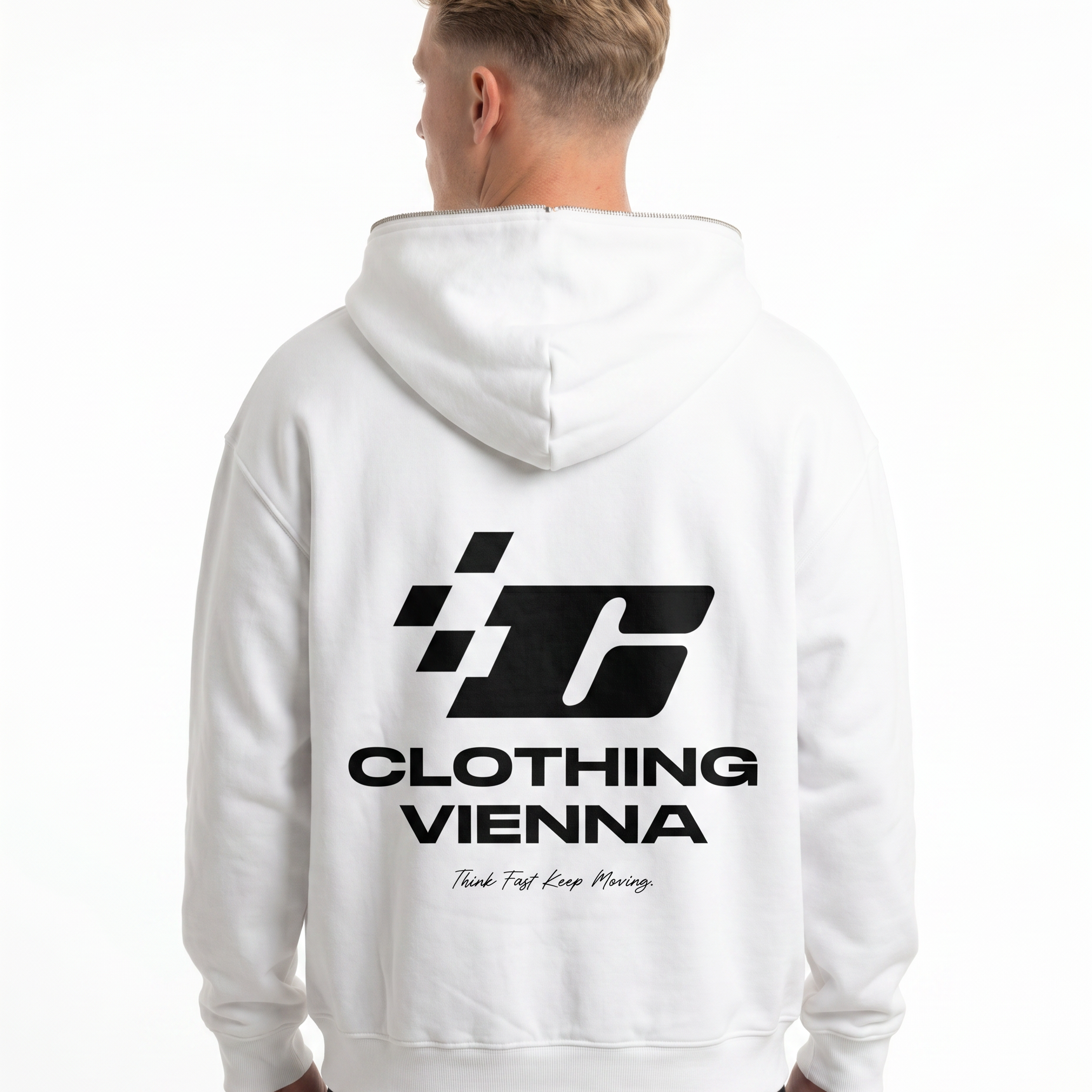 Clovie racing OVS Zip White - model back print