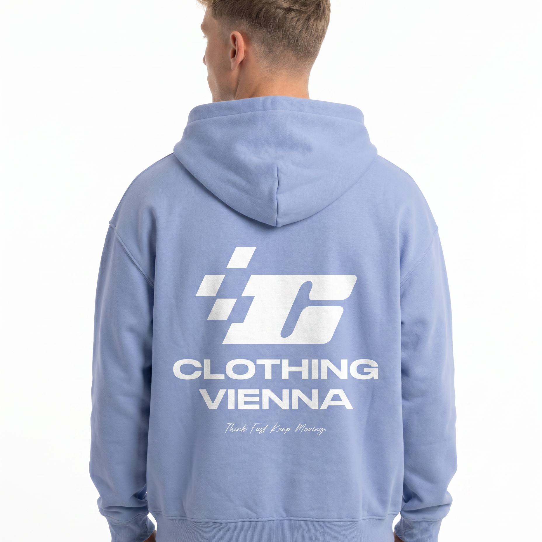 Clovie racing OVS Zip Powder Blue - model back print