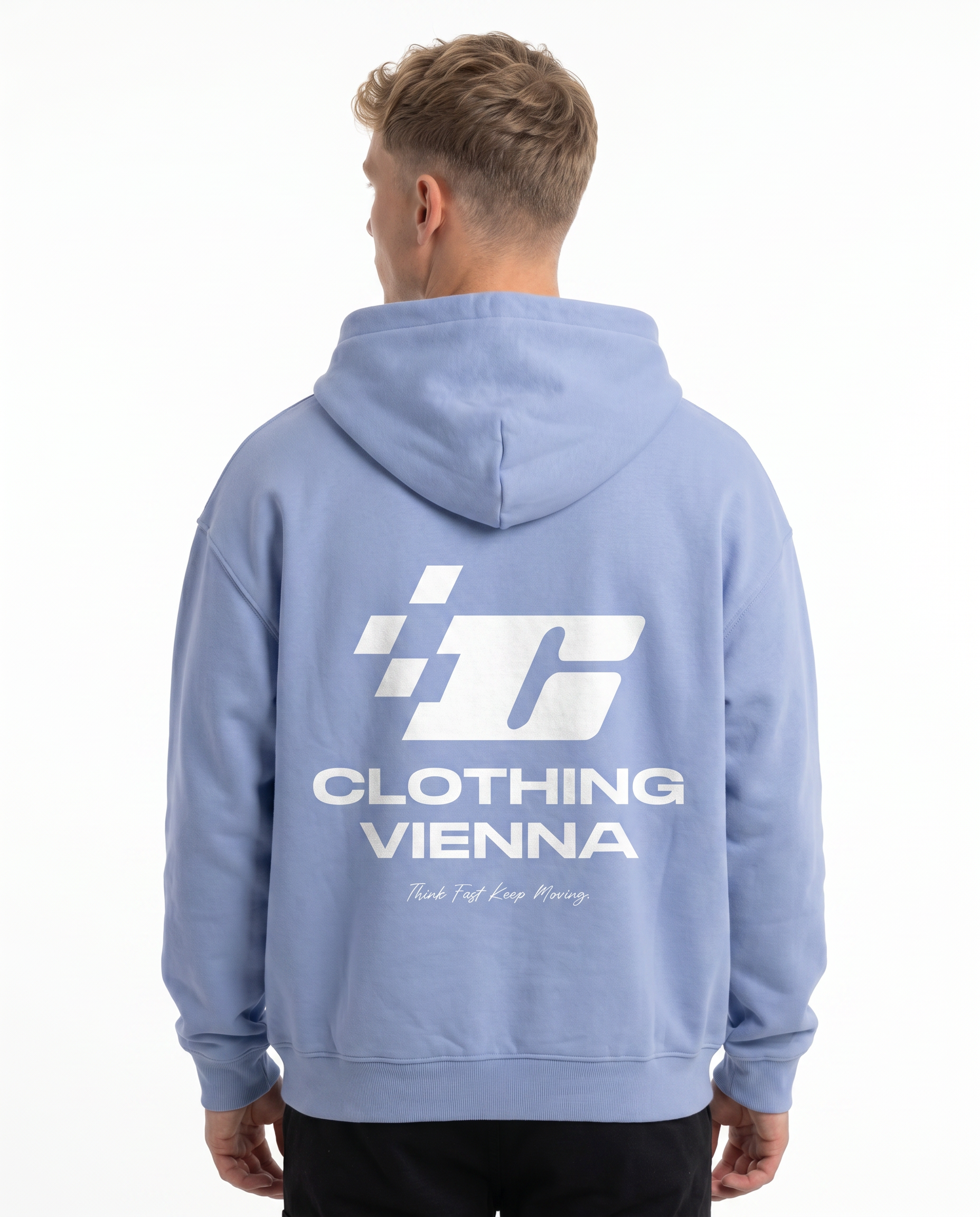 Clovie racing OVS Zip Powder Blue - model back print