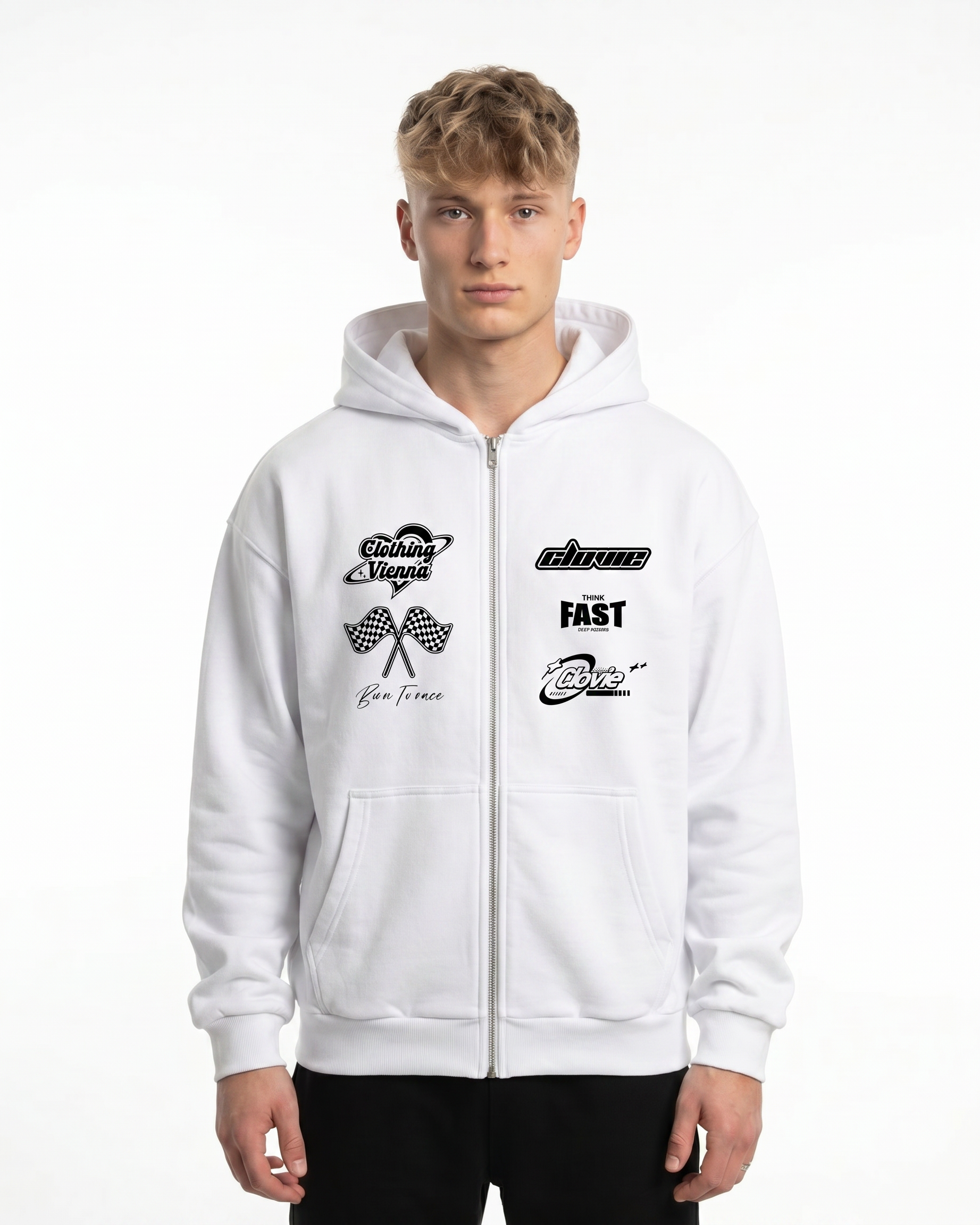 Clovie racing OVS Zip White - model front