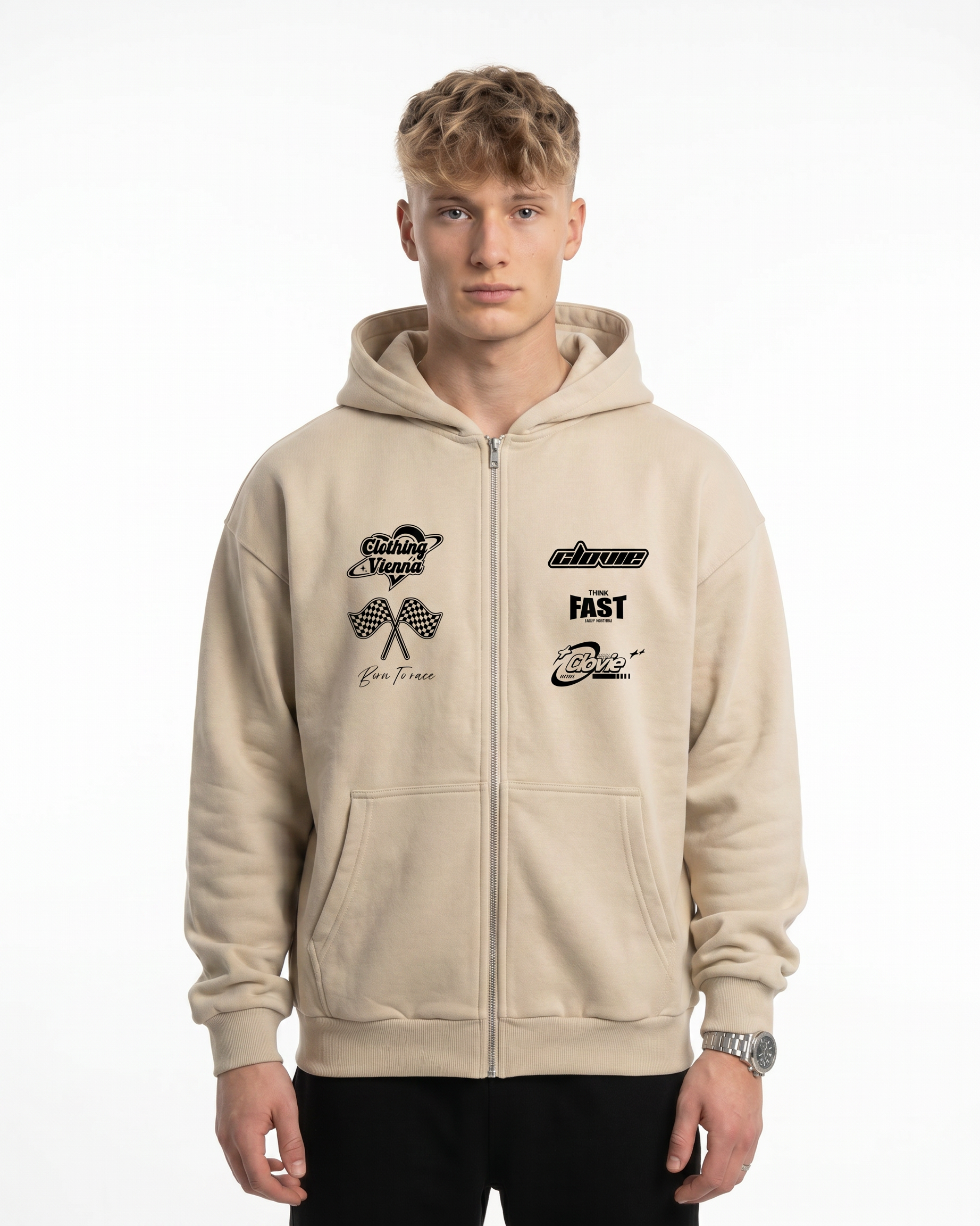 Clovie racing OVS Zip White Sand - model front