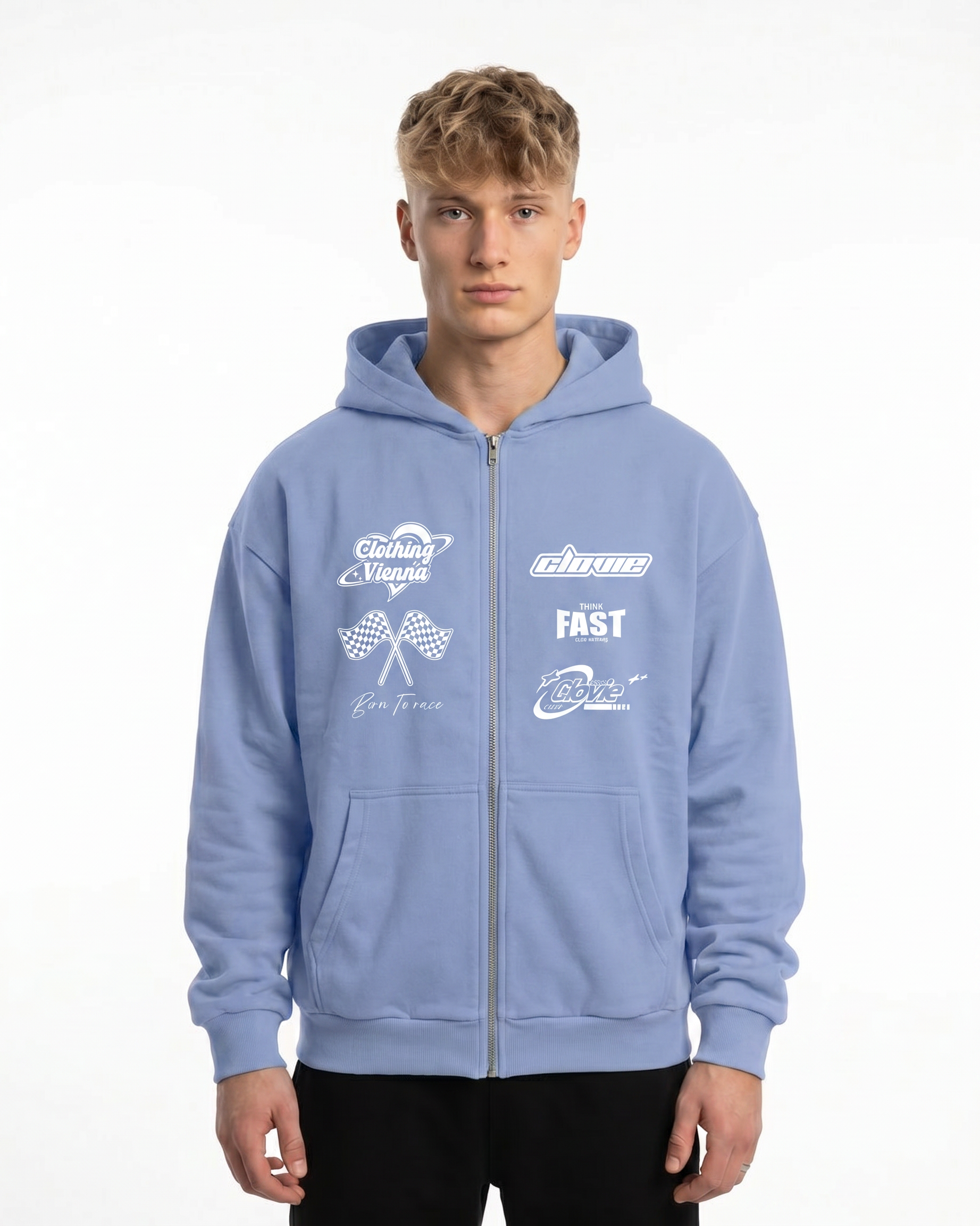 Clovie racing OVS Zip Powder Blue - model front