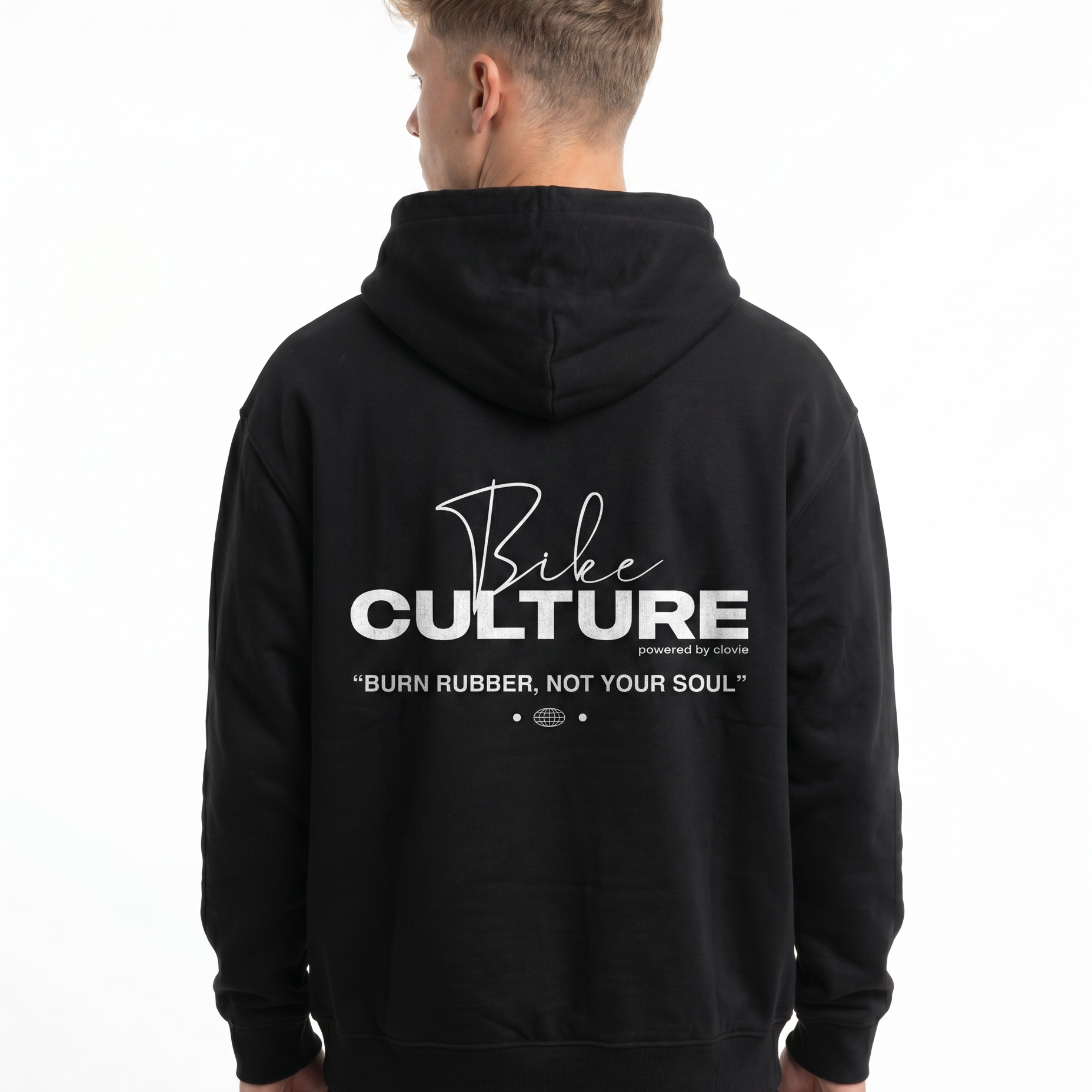 Bike culture OVS Zip Black - model back print