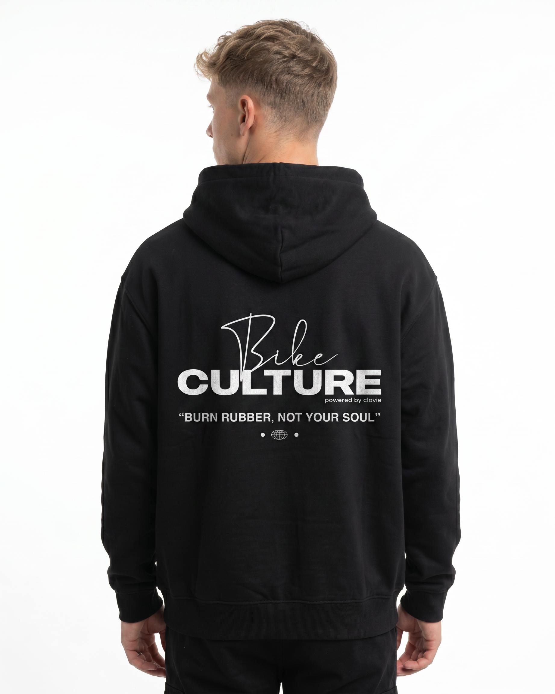 Bike culture OVS Zip Black - model back print