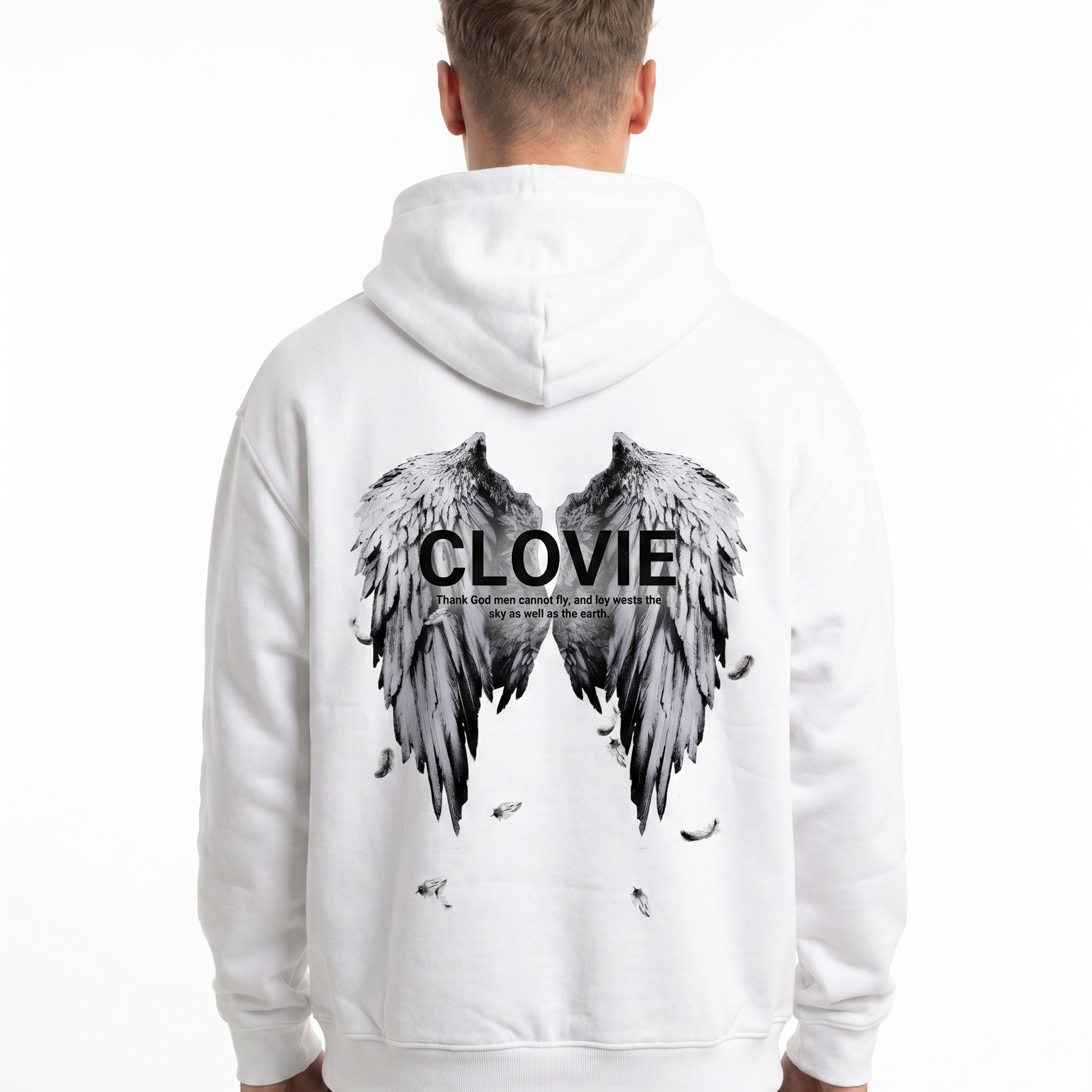 Angel wings OVS Zip White - model back print