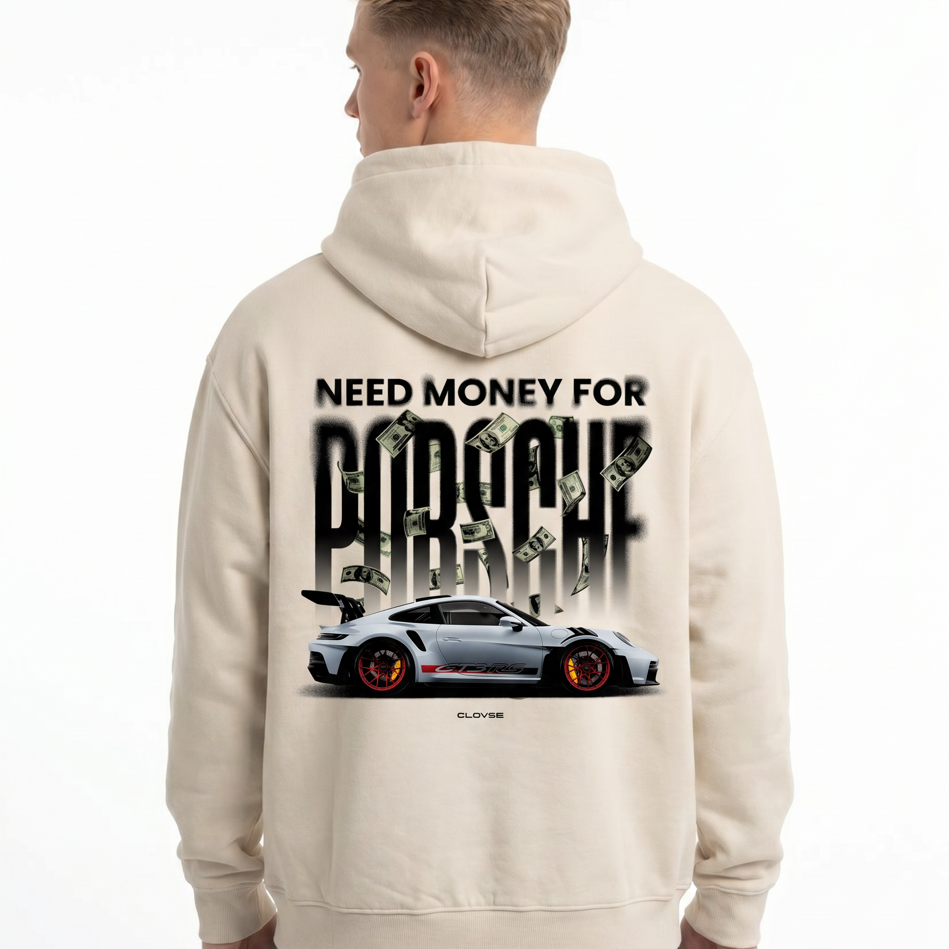 Need money for porsche White Sand - model back print