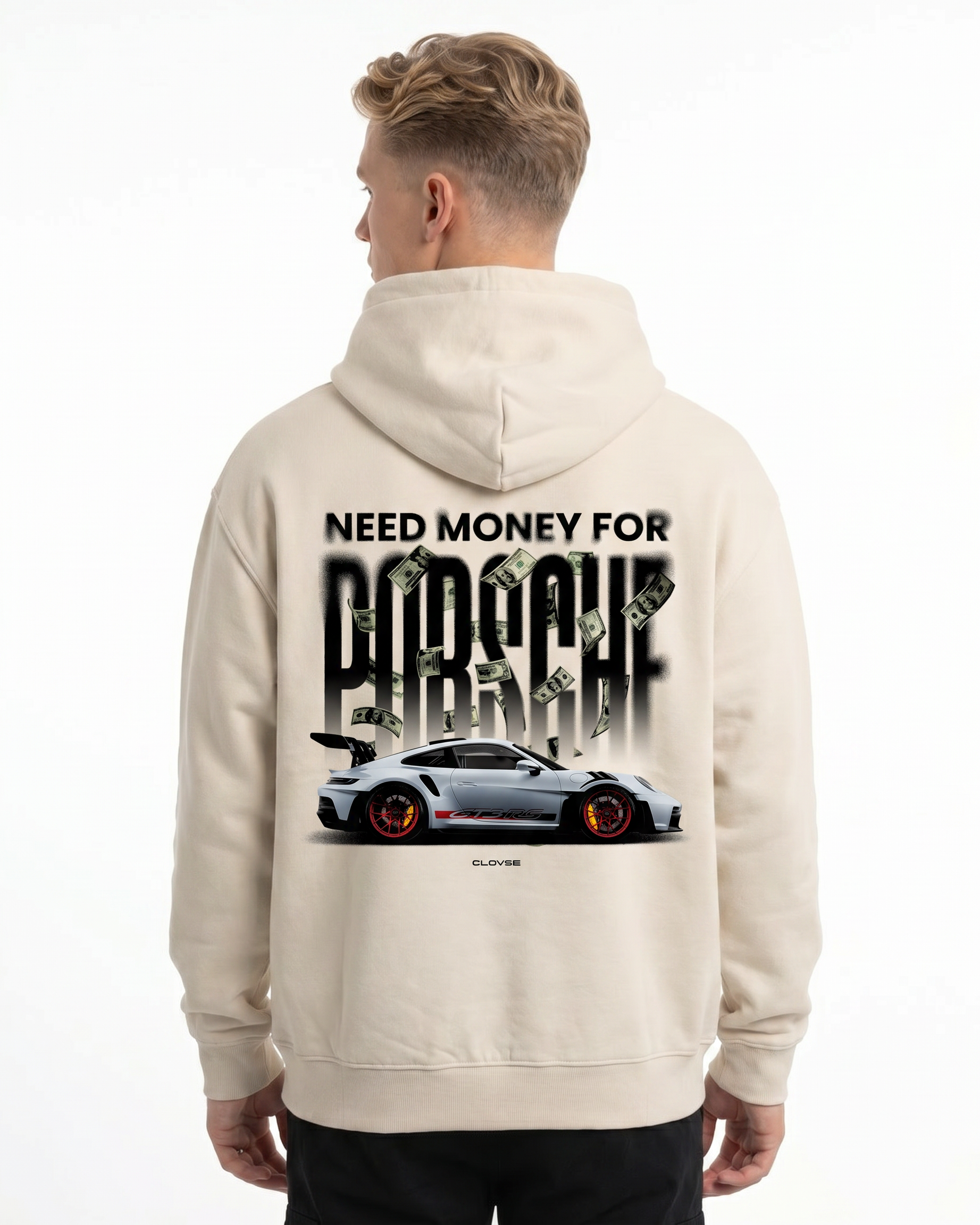 Need money for porsche White Sand - model back print