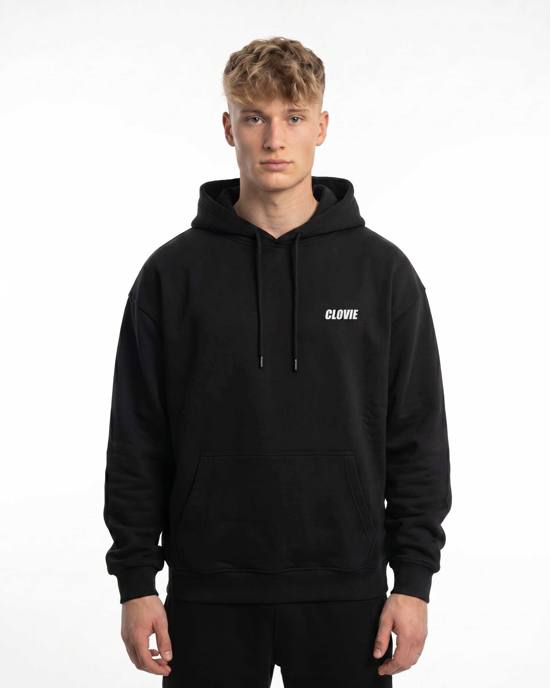 Break her bed not her heart Hoodie Jet Black - model front