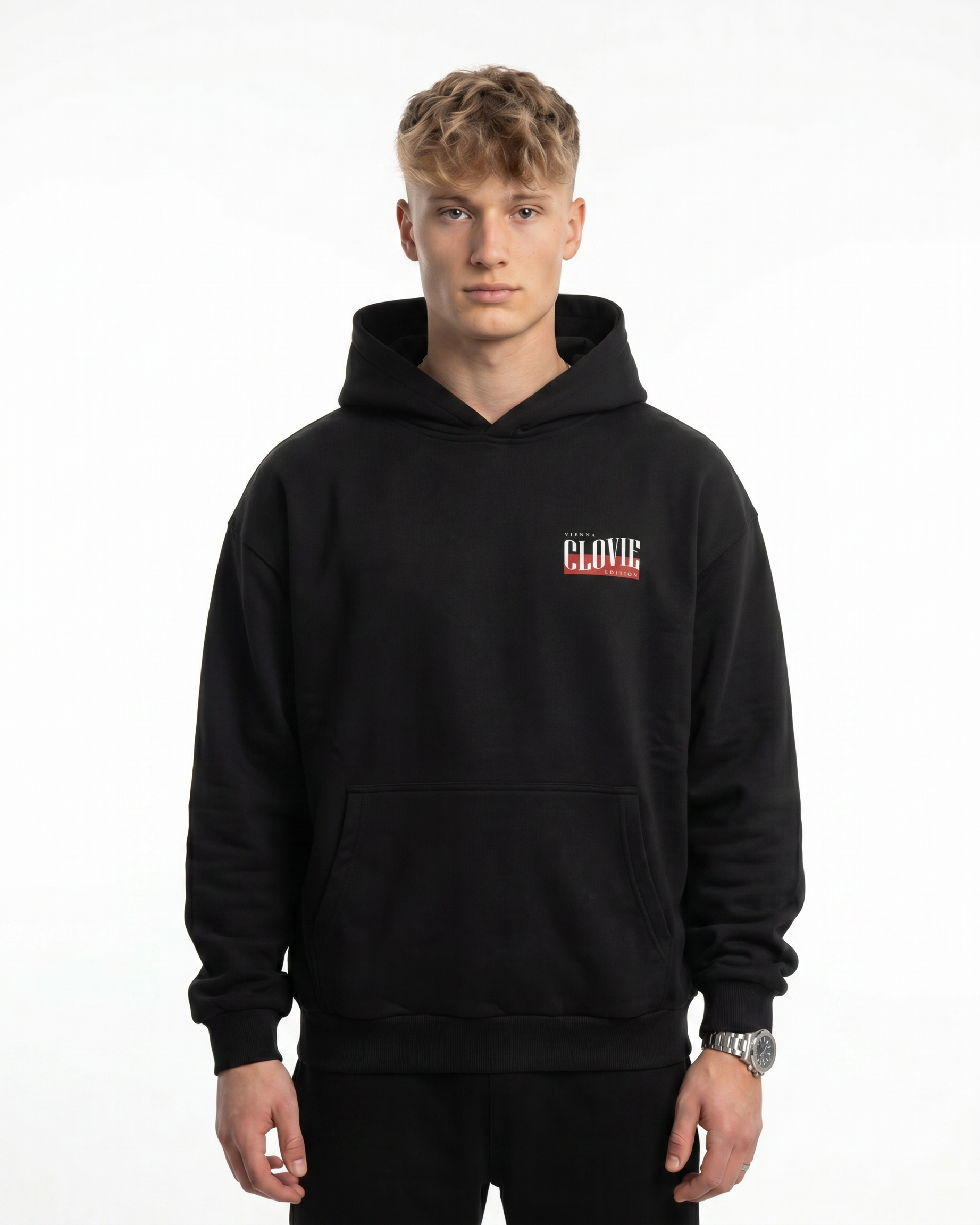 Vienna OVS Hoodie Black - model front