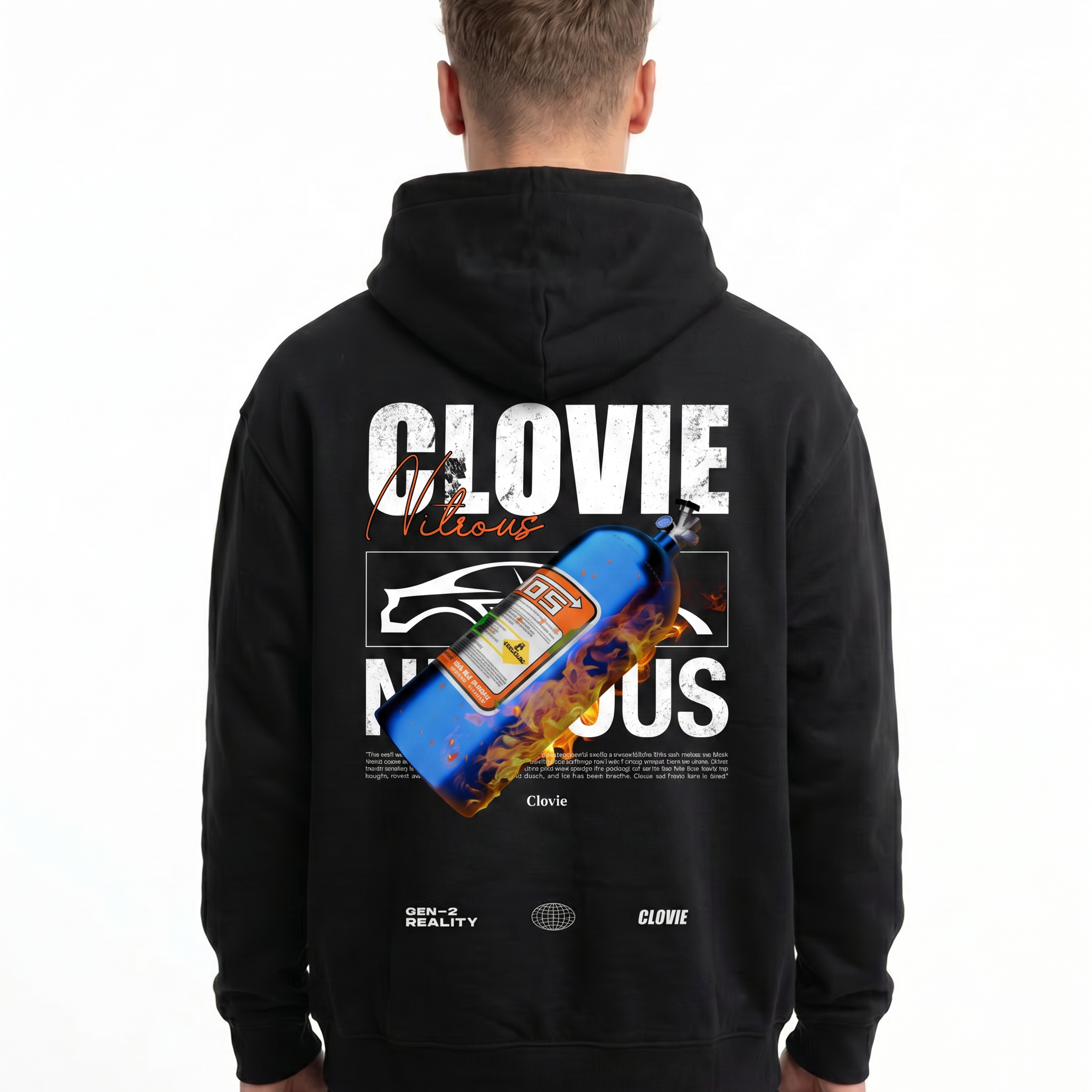 Nitrous oxide OVS Zip Schwarz - model back print