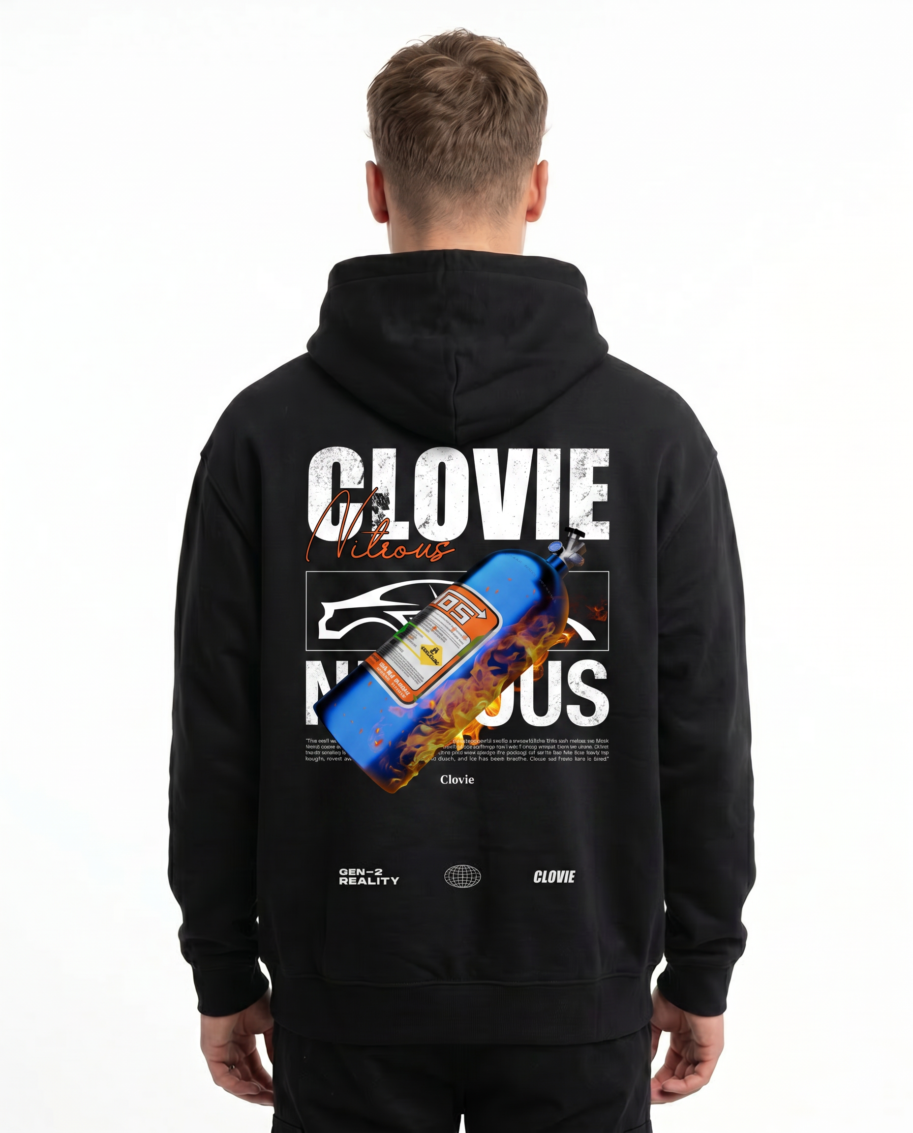 Nitrous oxide OVS Zip Schwarz - model back print