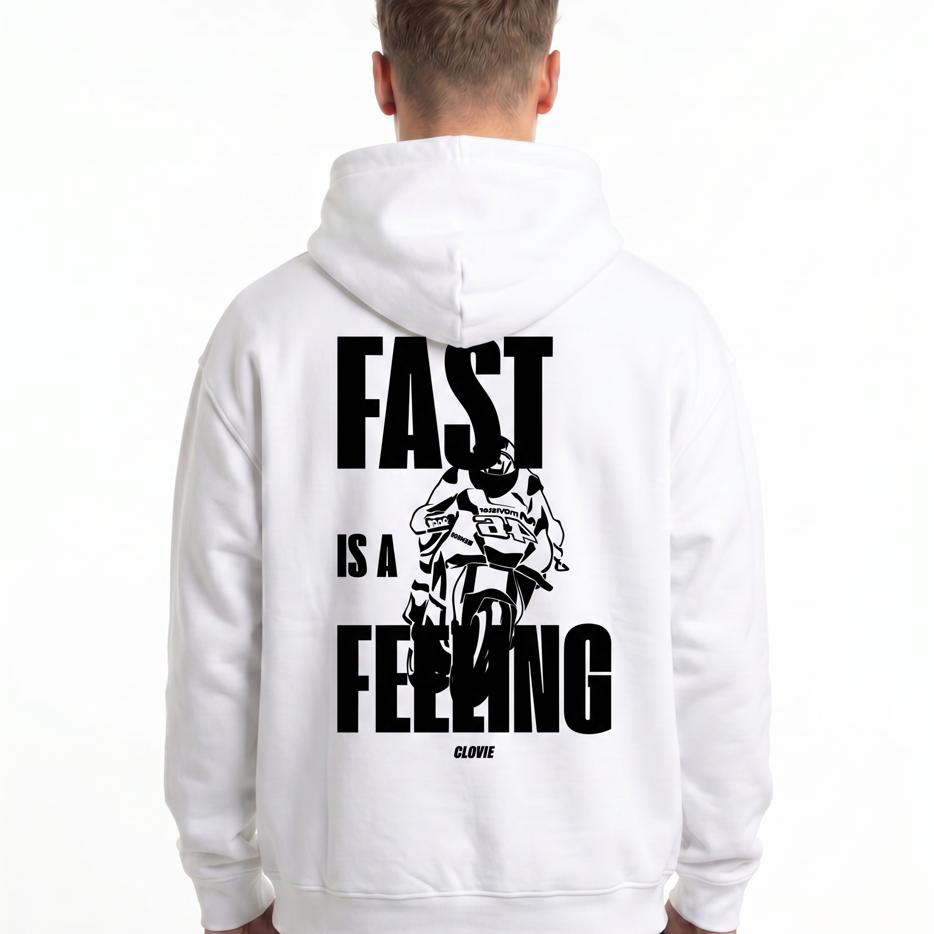 Fast is a feeling OVS Zip White - model back print (H.A 1:1)