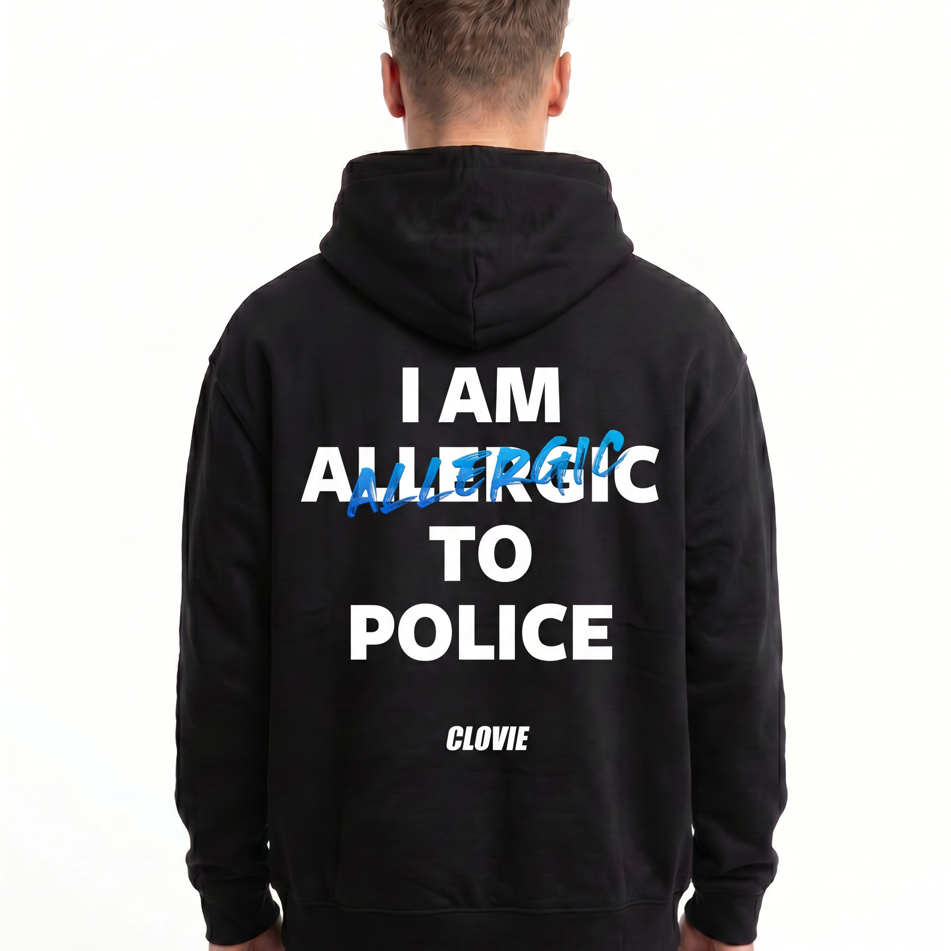 I am allergic to police OVS Zip Black - model back print (H.A 1:1 v2)