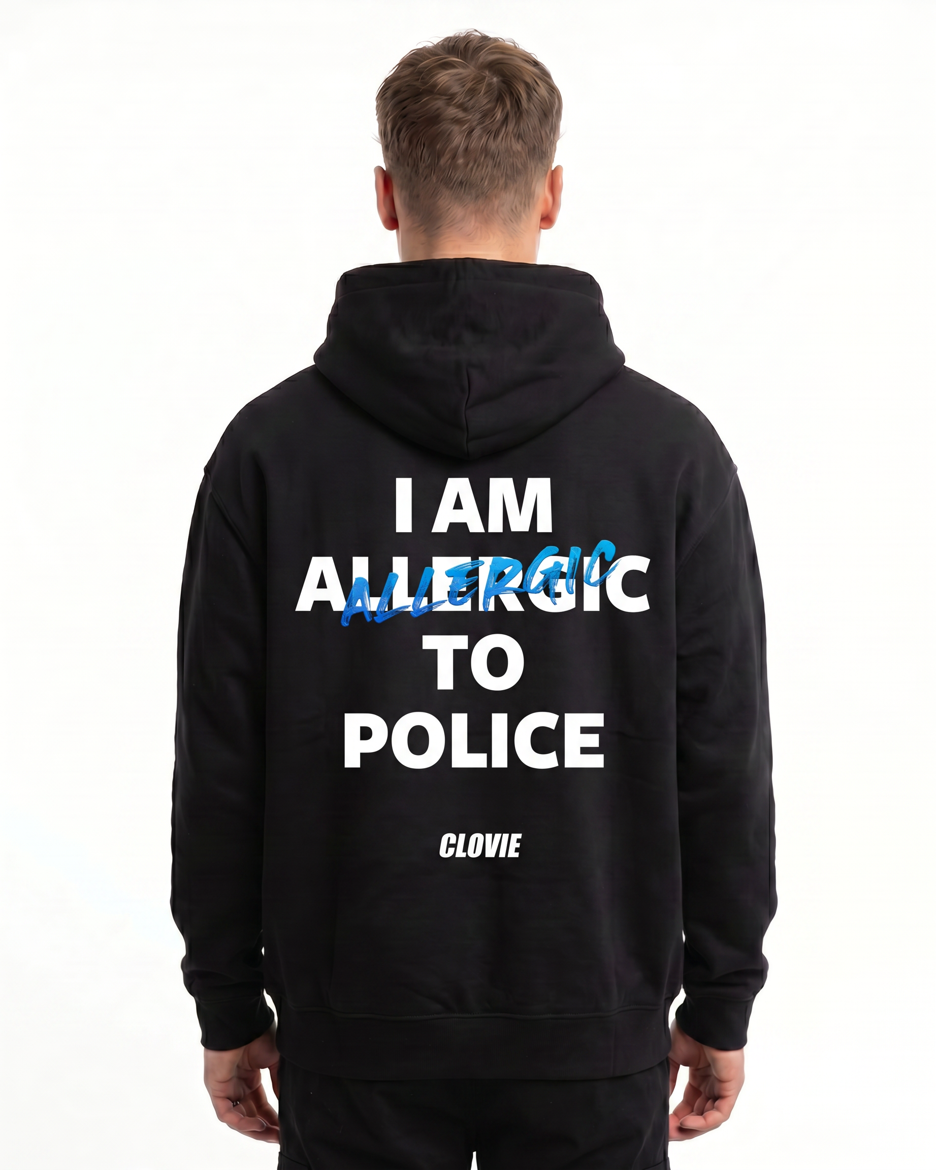 I am allergic to police OVS Zip Black - model back print (H.A 1:1 v2)