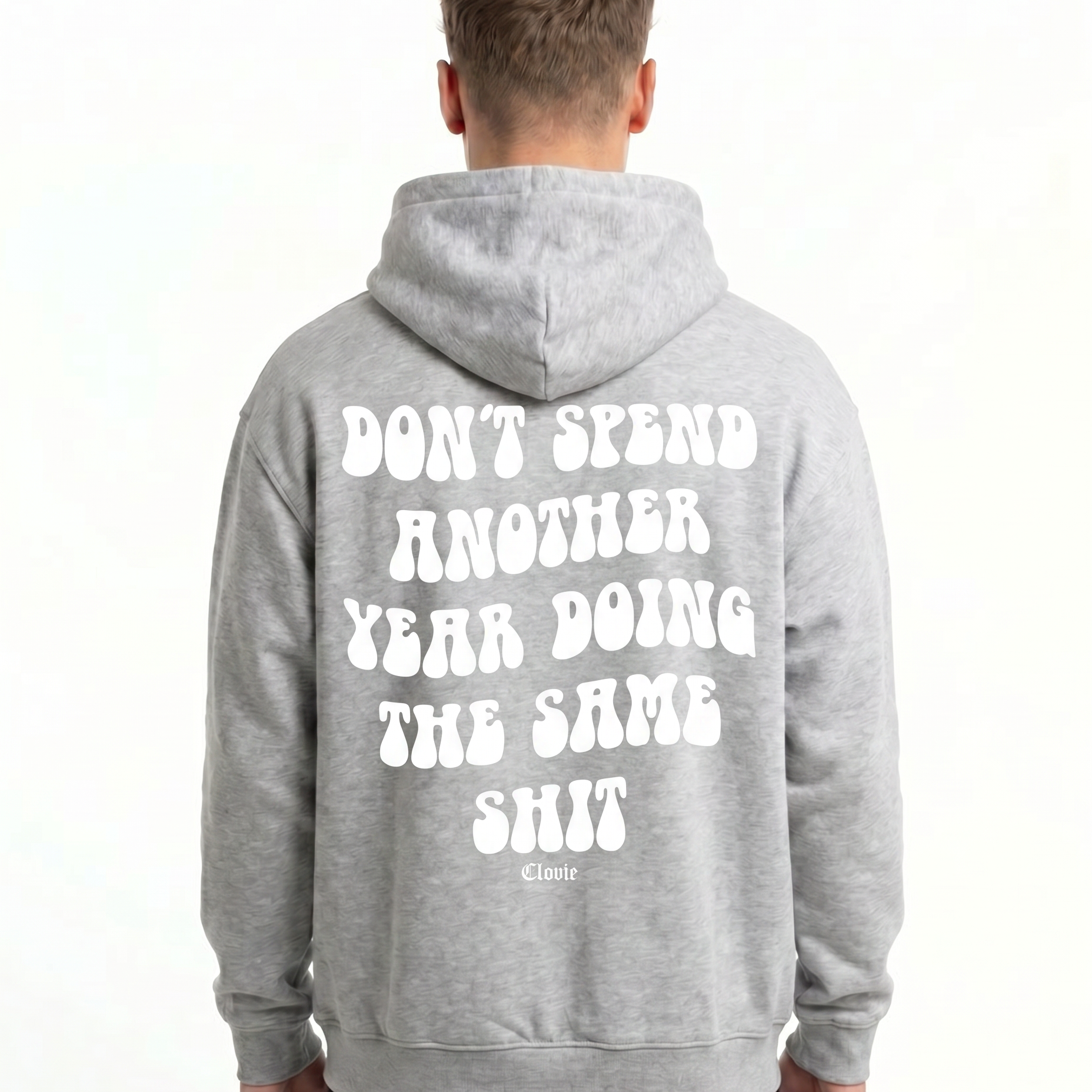Doing the same shit OVS Zip Heather Grey - model back print (H.A male v2)