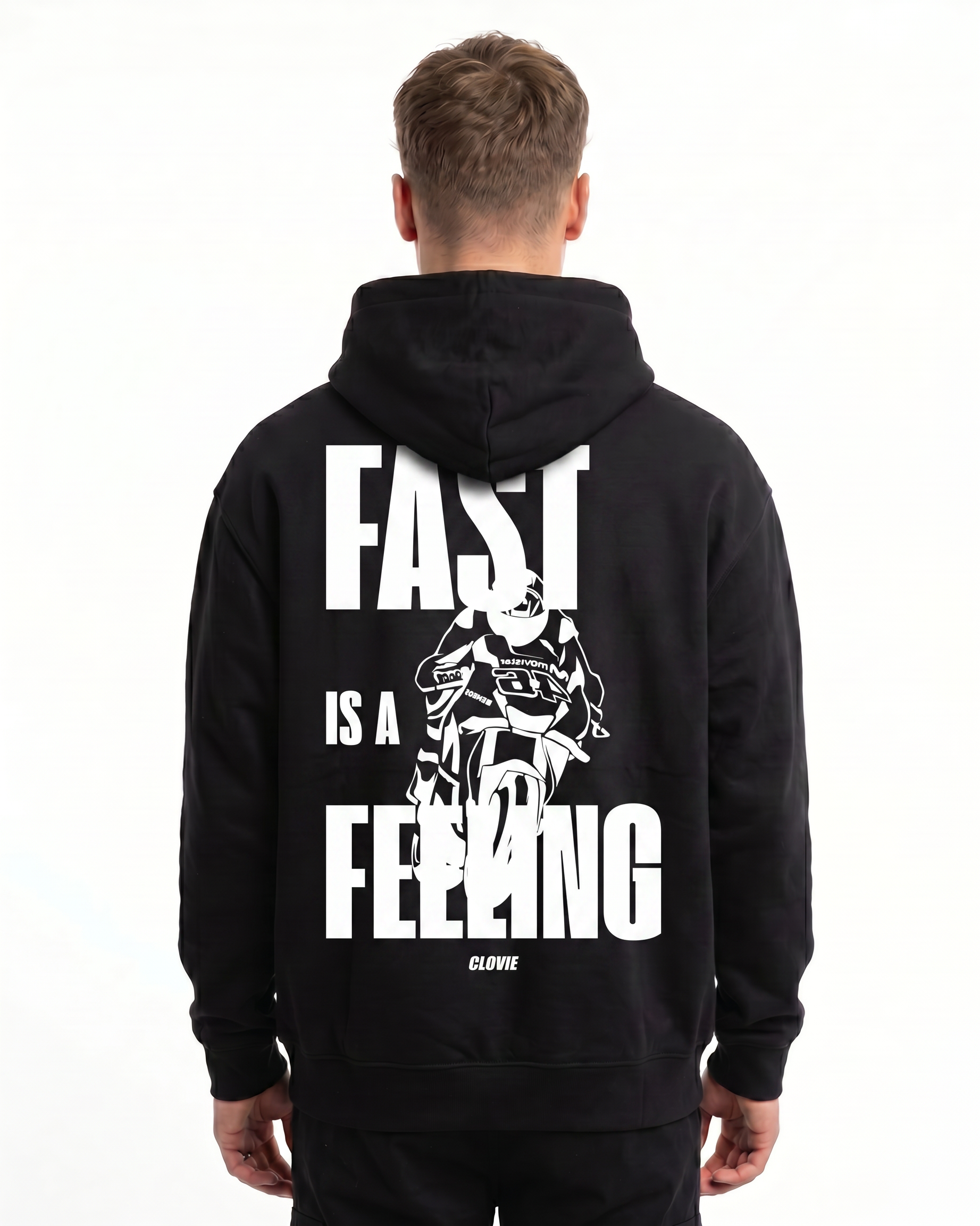 Fast is a feeling OVS Zip Black - model back print (H.A male v3)