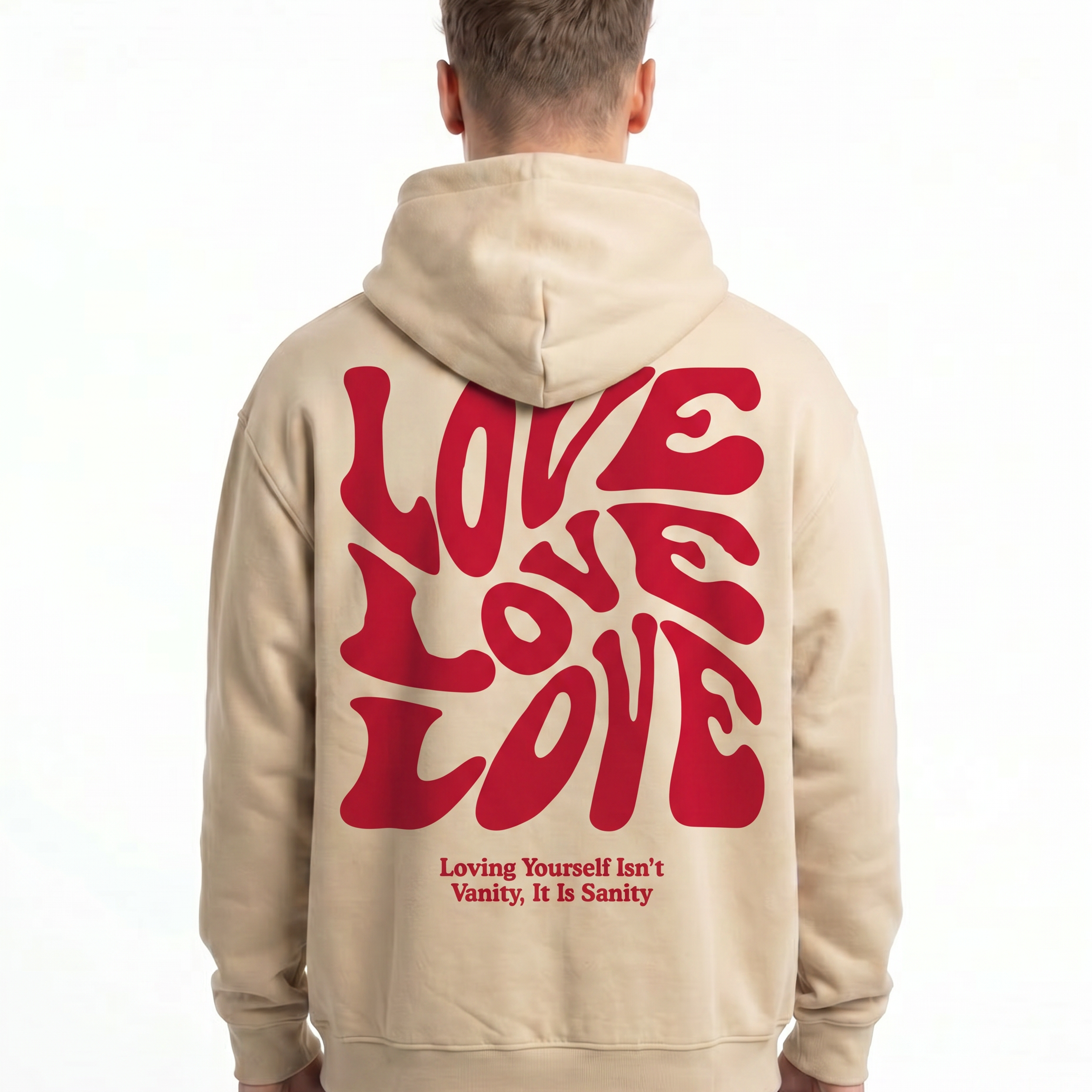 Loving yourself OVS Zip White Sand - model back print (H.A 1:1)