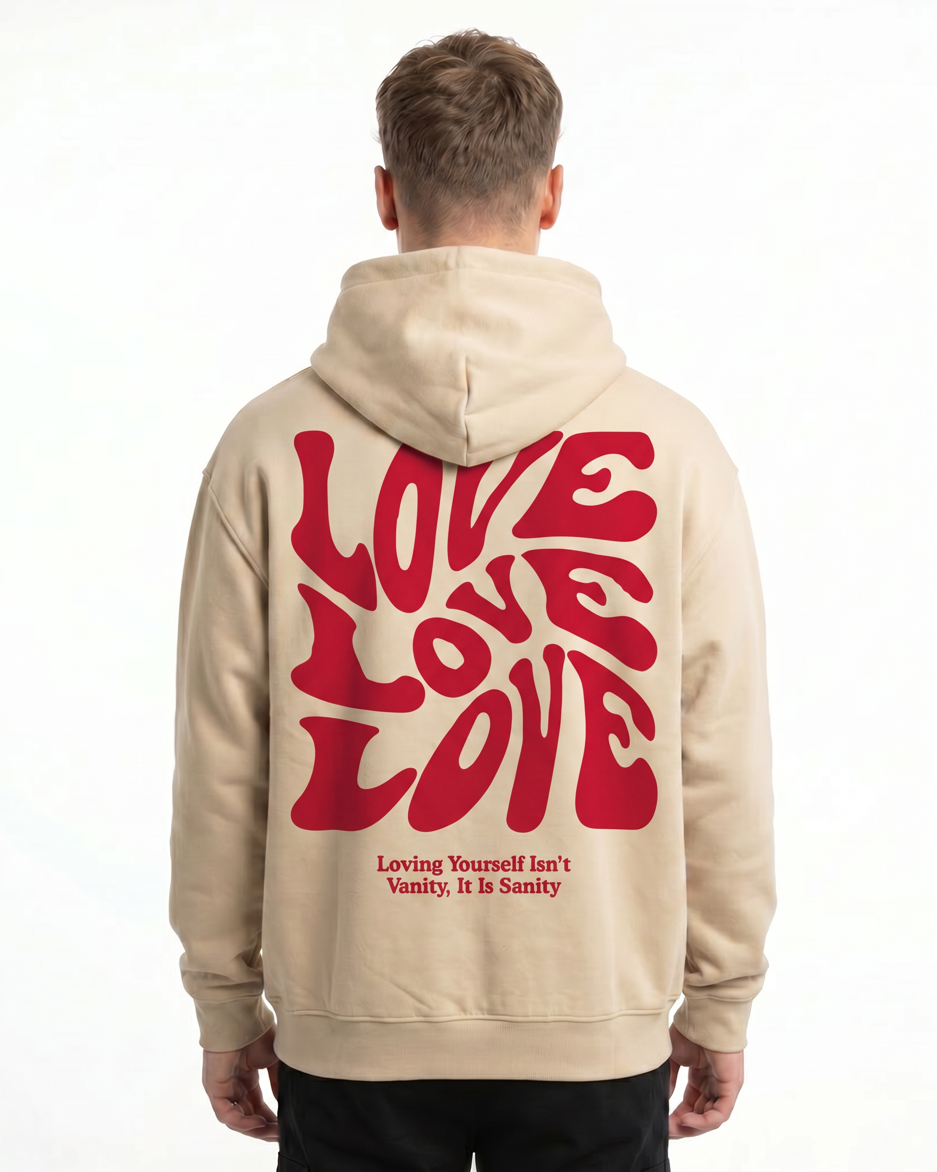 Loving yourself OVS Zip White Sand - model back print (H.A 1:1)