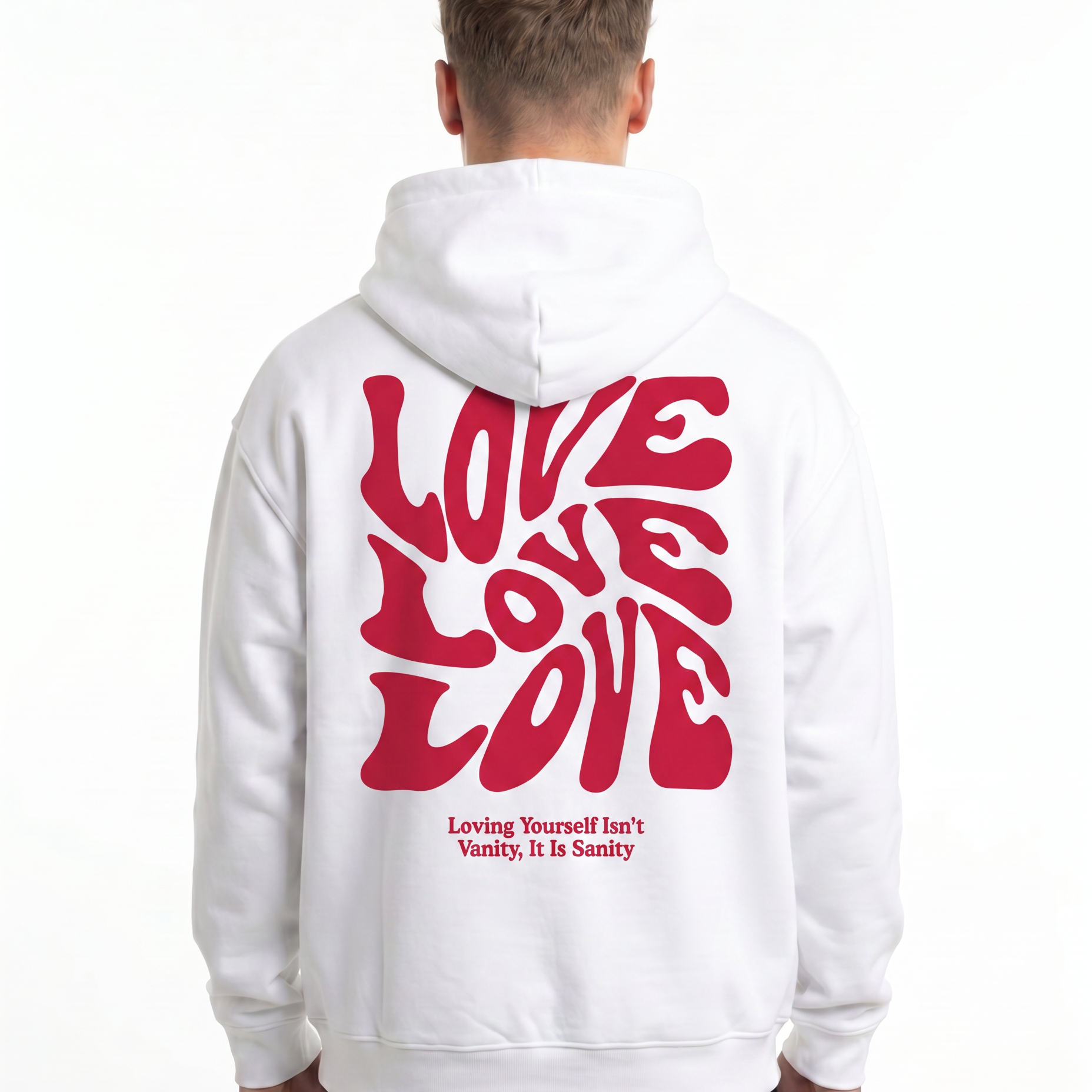 Loving yourself OVS Zip White - model back print (H.A 1:1)