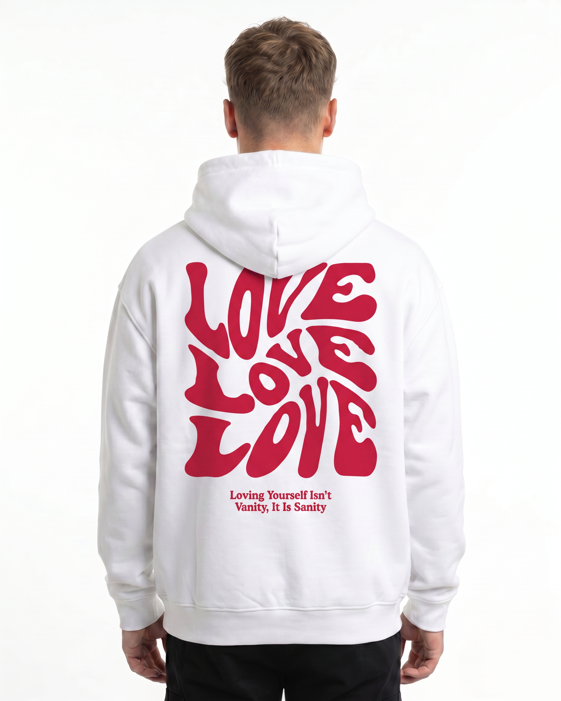 Loving yourself OVS Zip White - model back print (H.A 1:1)