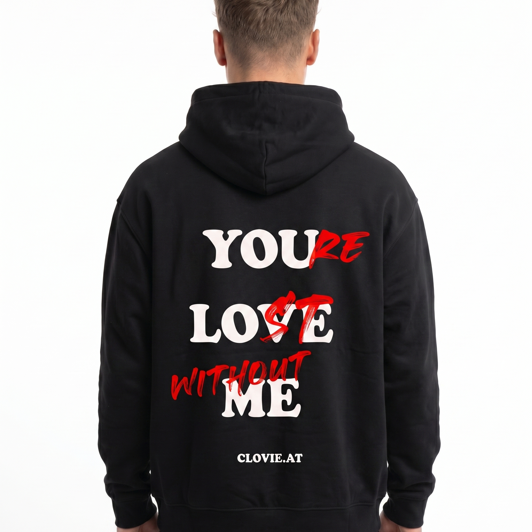You're lost without me OVS Zip Black - model back print H.A 1:1