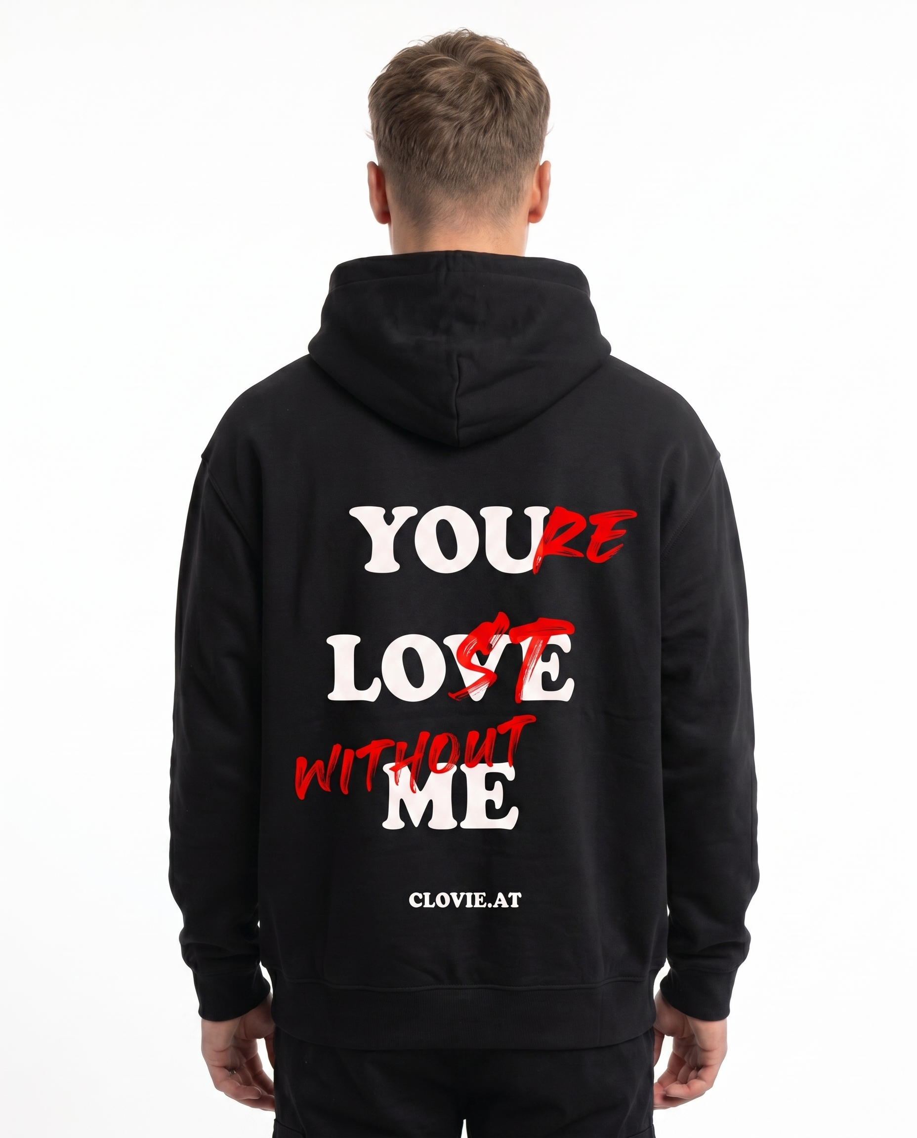 You're lost without me OVS Zip Black - model back print H.A 1:1