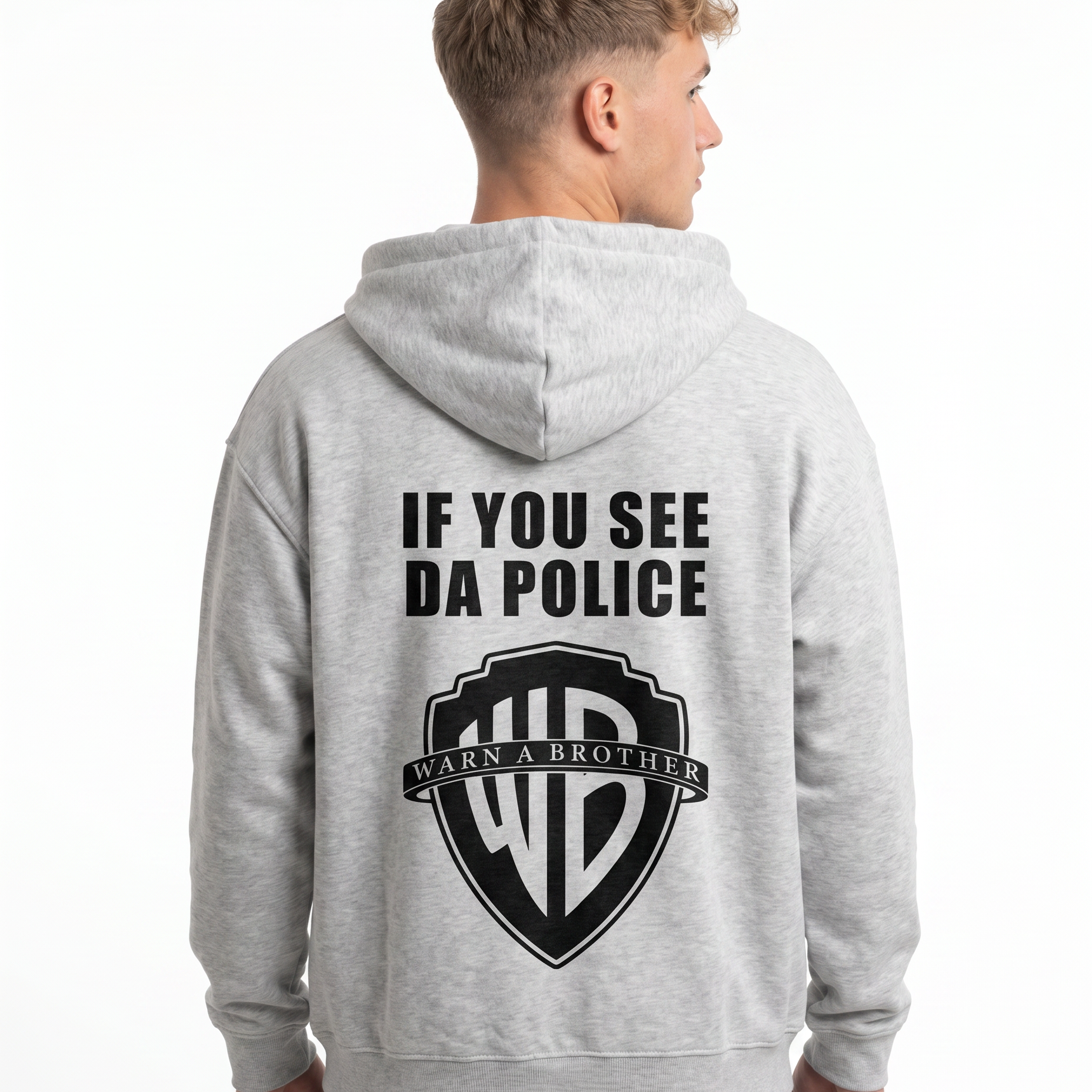 If you see da police OVS Zip Light Asphalt - model back print H.A 1:1