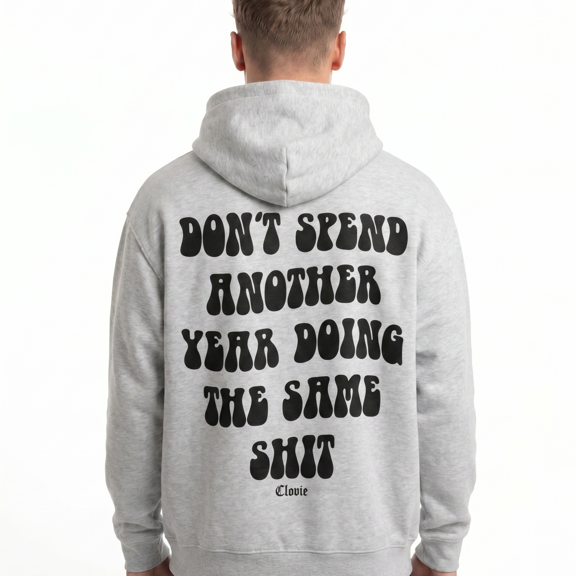 Doing the same shit OVS Hoodie Light Asphalt - model back print
