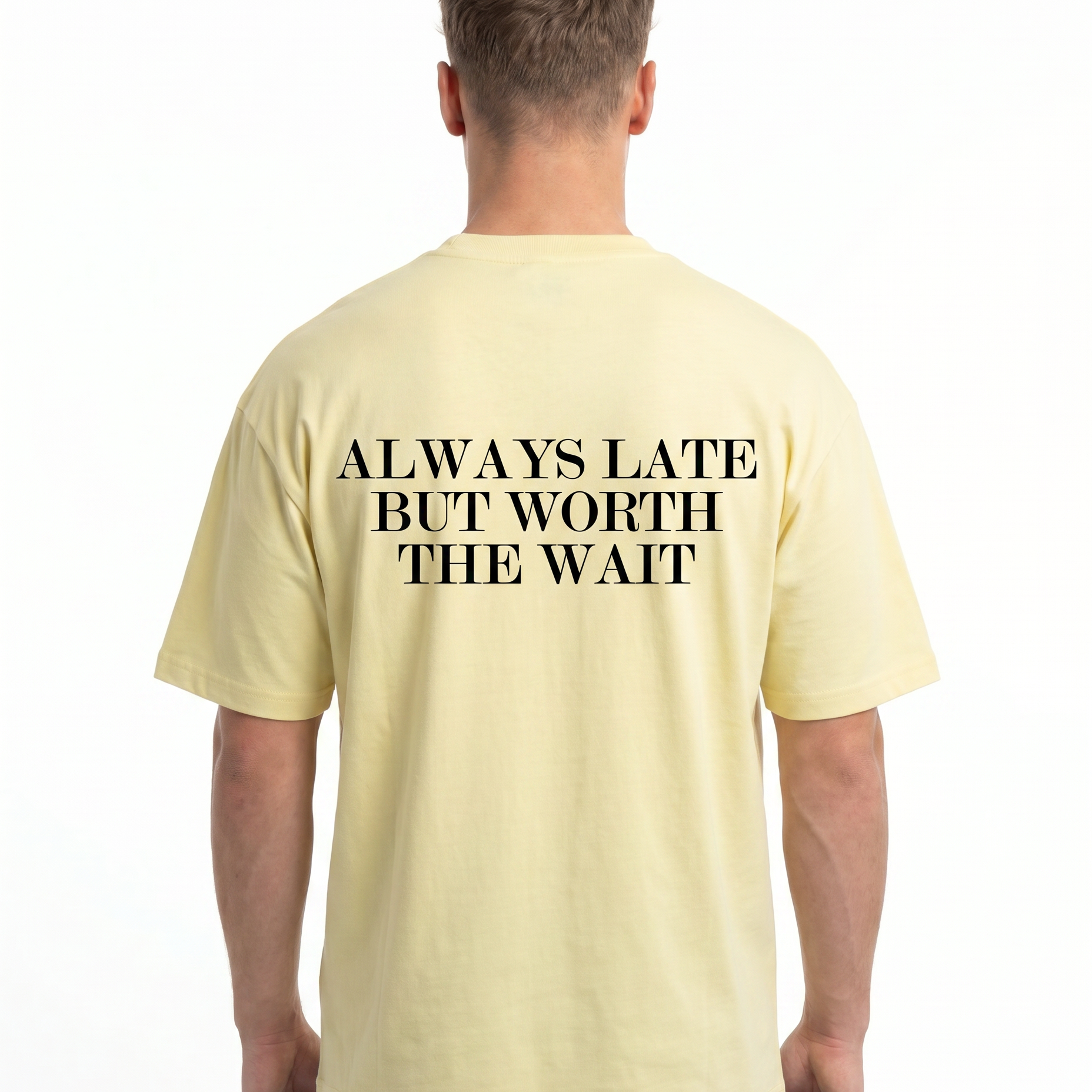 Always late but worth the wait OVS Tee Soft Yellow - model back print (new render)