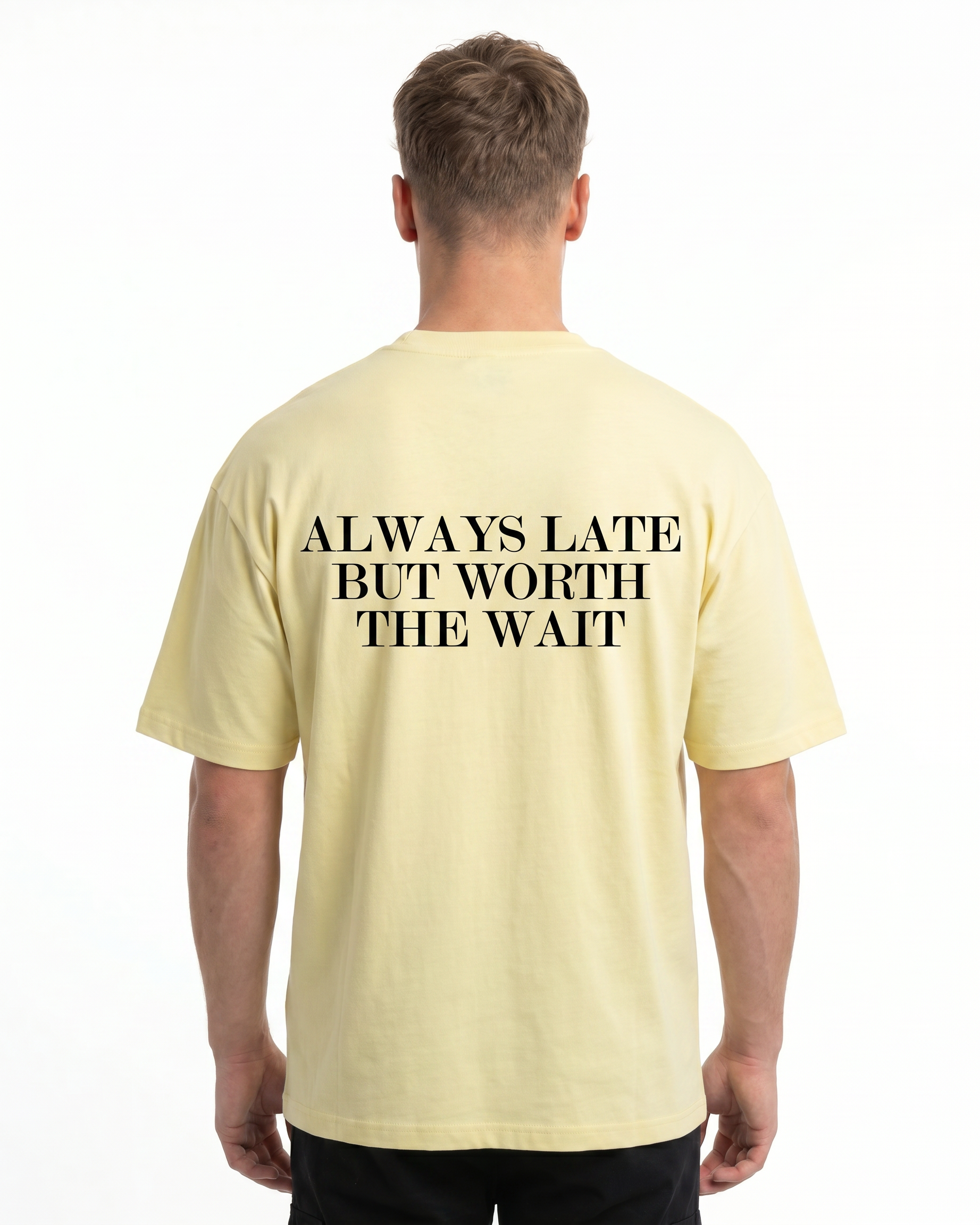 Always late but worth the wait OVS Tee Soft Yellow - model back print (new render)