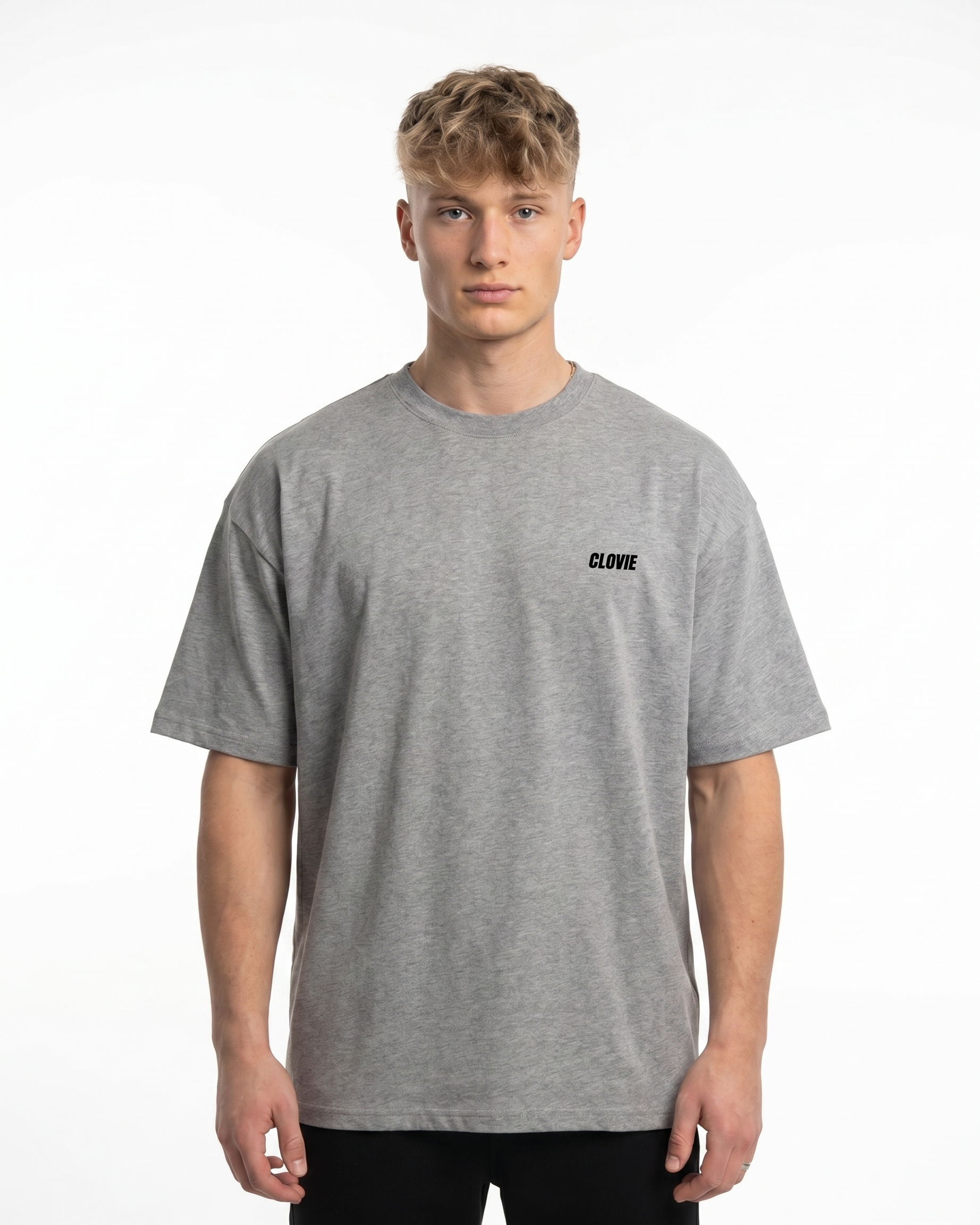 I am allergic to police OVS Tee Grey - model front CLOVIE (reuse Make-dreams Grey)