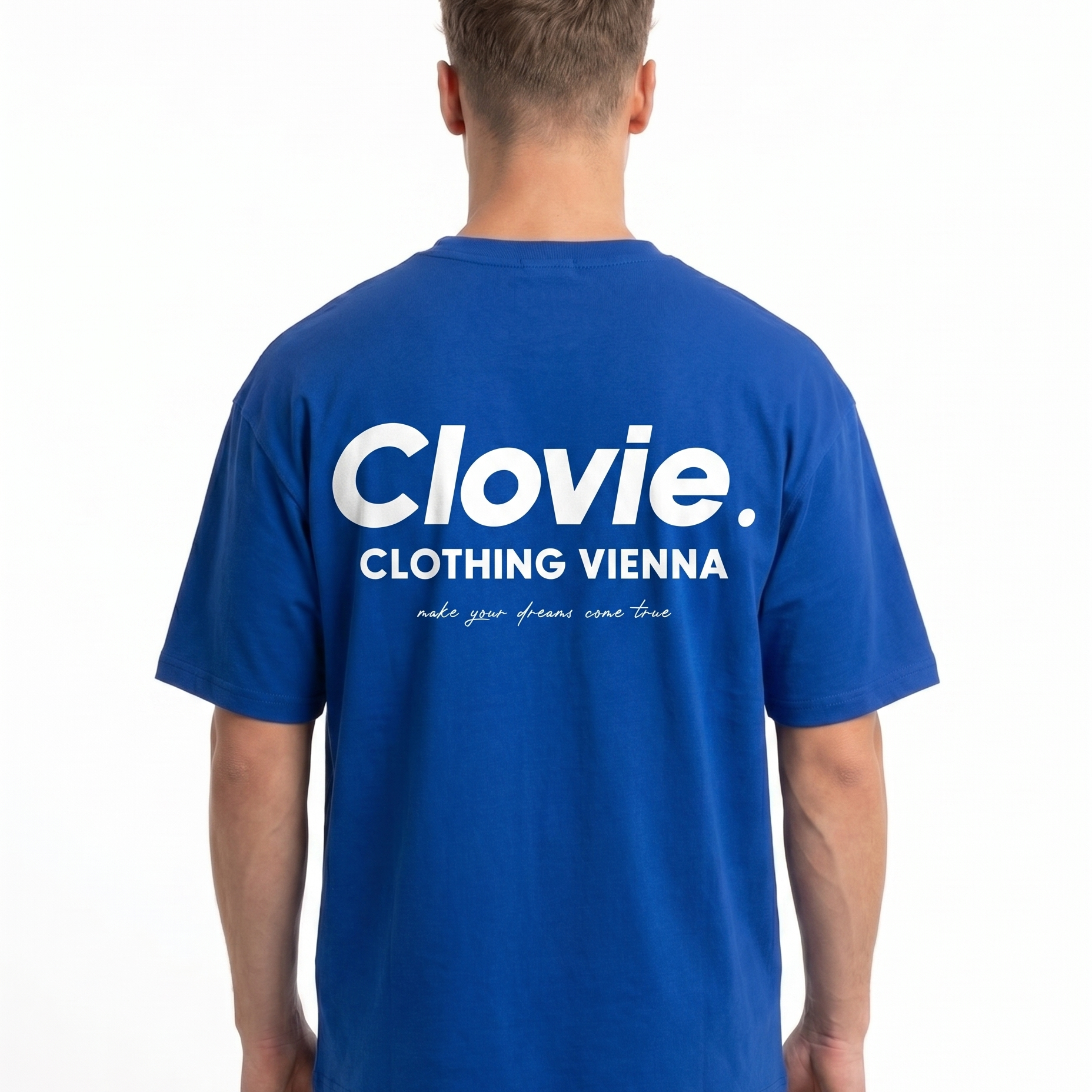 Make your dreams come true OVS Tee Cobalt Blue - model back print (v4)