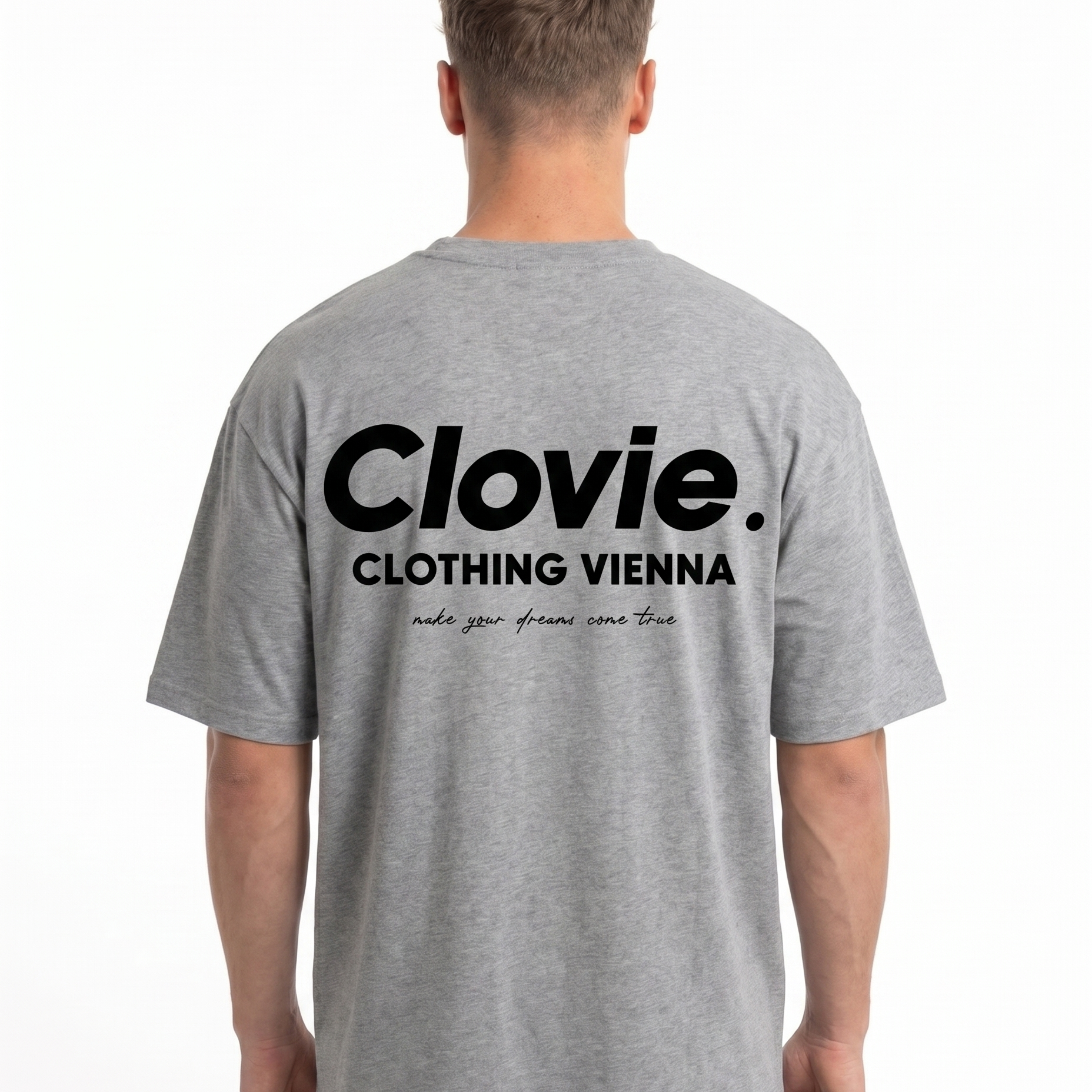 Make your dreams come true OVS Tee Grey - model back print (v4)