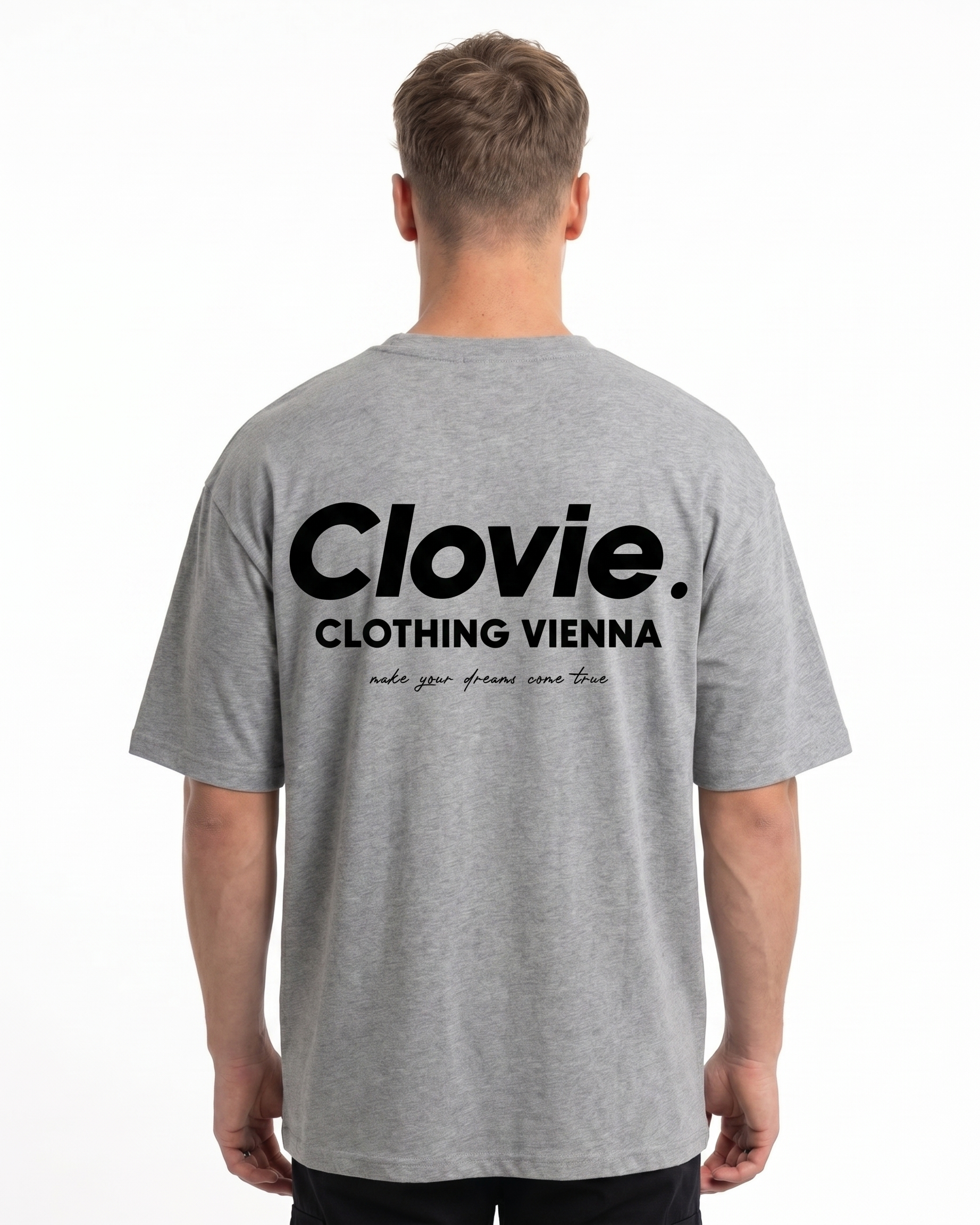Make your dreams come true OVS Tee Grey - model back print (v4)