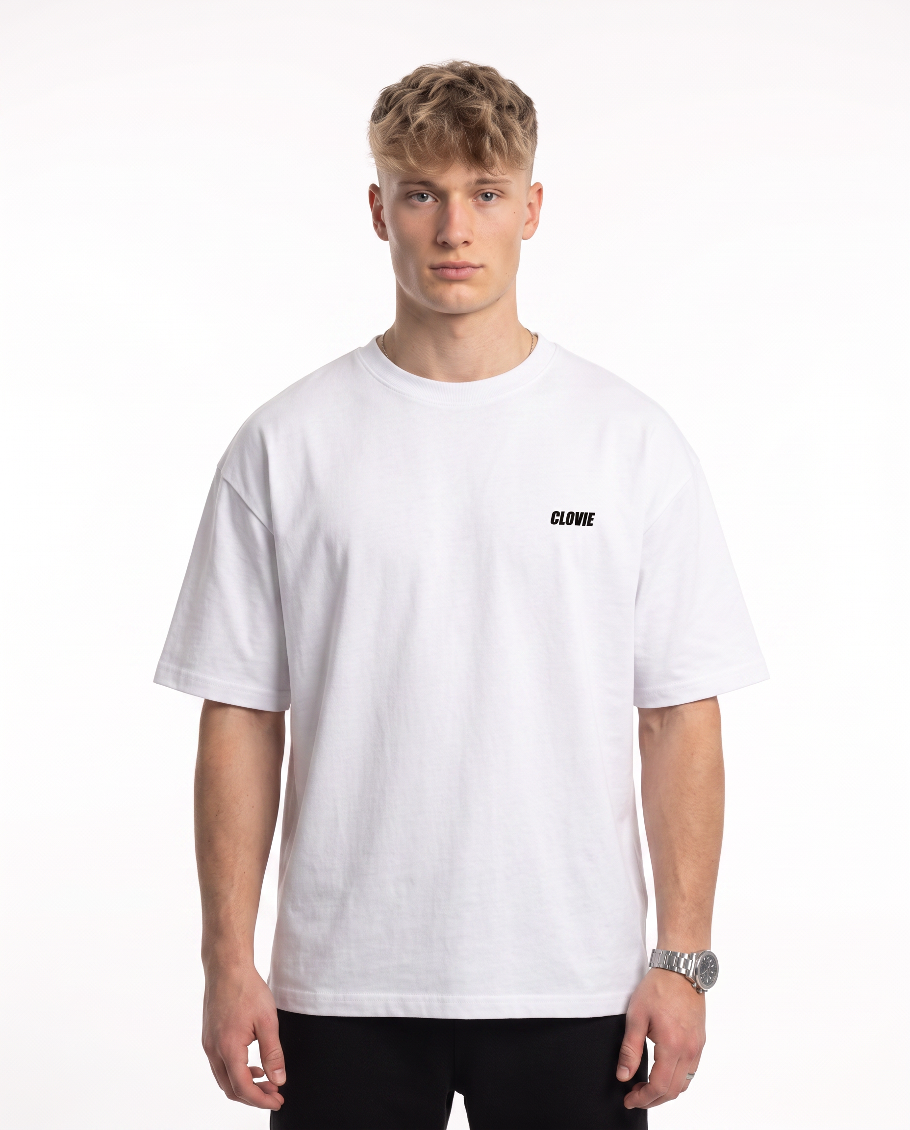 Need money for porsche Oversized Tee White - model front