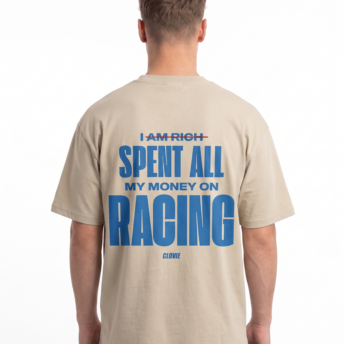 I spent all my money on racing Sand - model back print