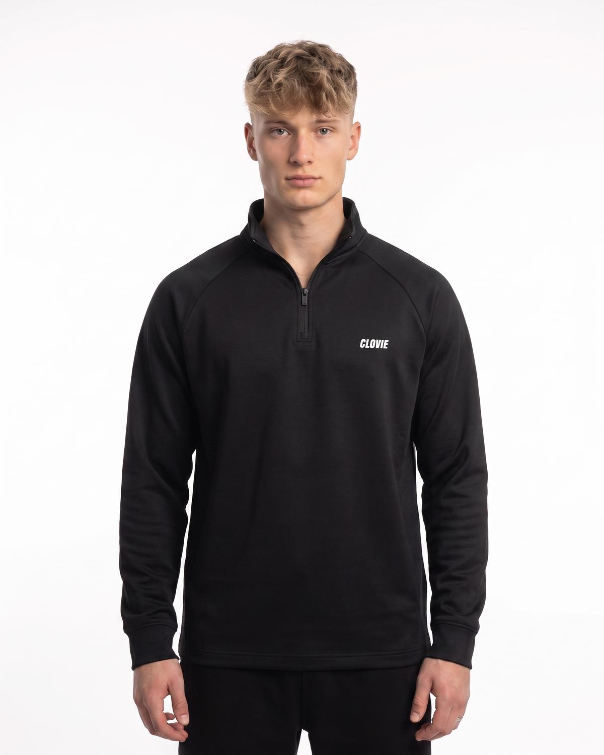 Make your dreams come true Half-Zip Longsleeve Black - model front