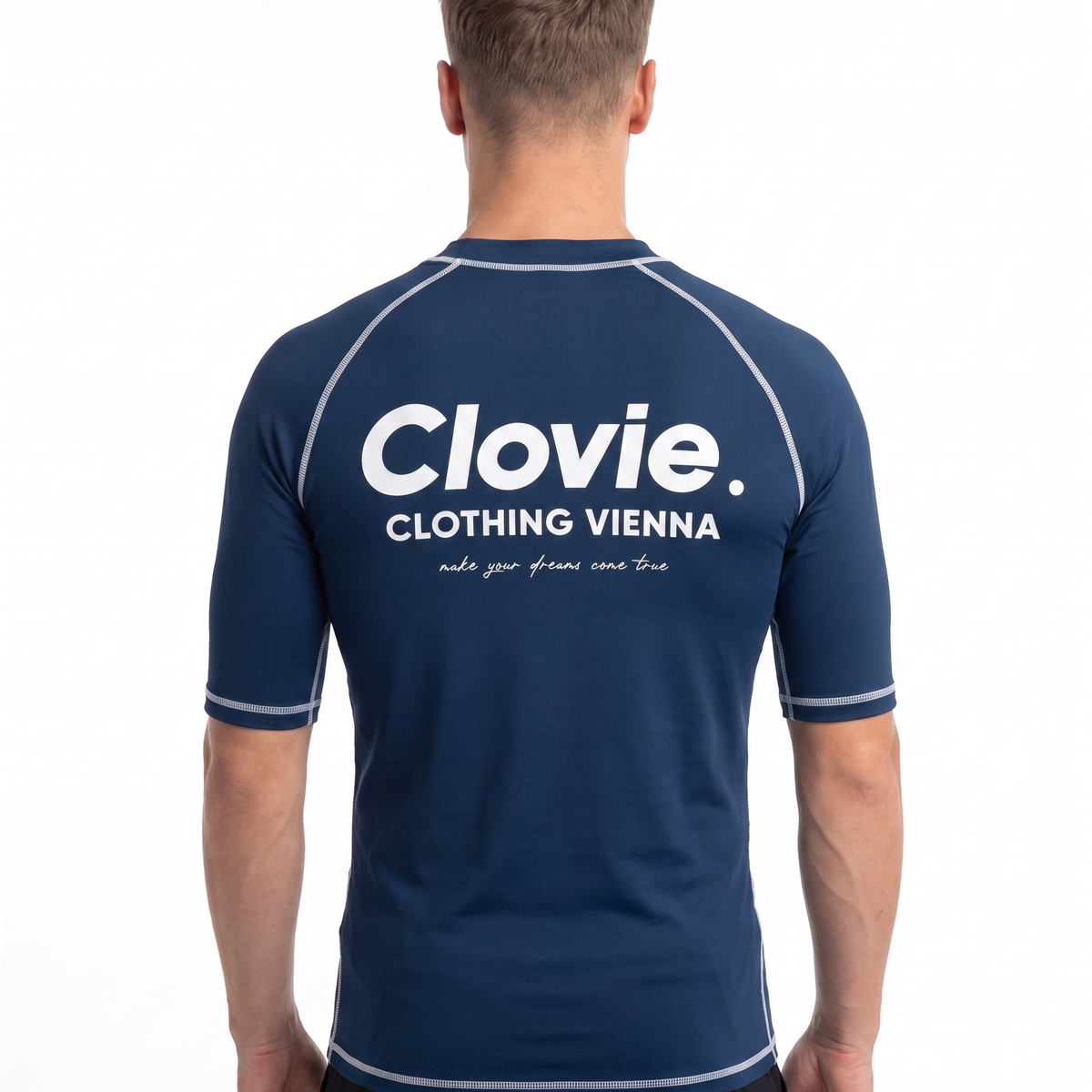 Sport Tee Sporty Navy - model back print (natural)