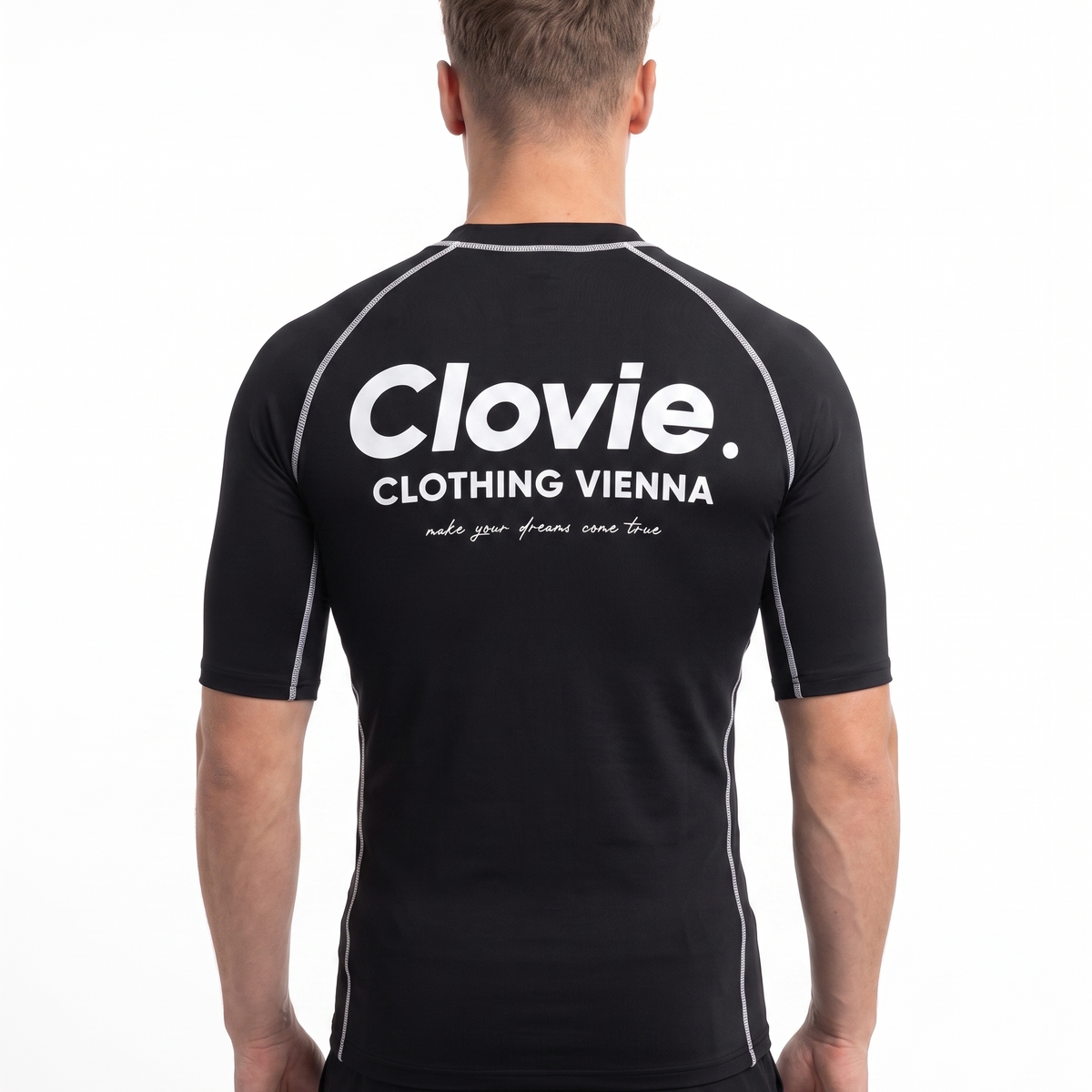 Sport Tee Black - model back print (natural)