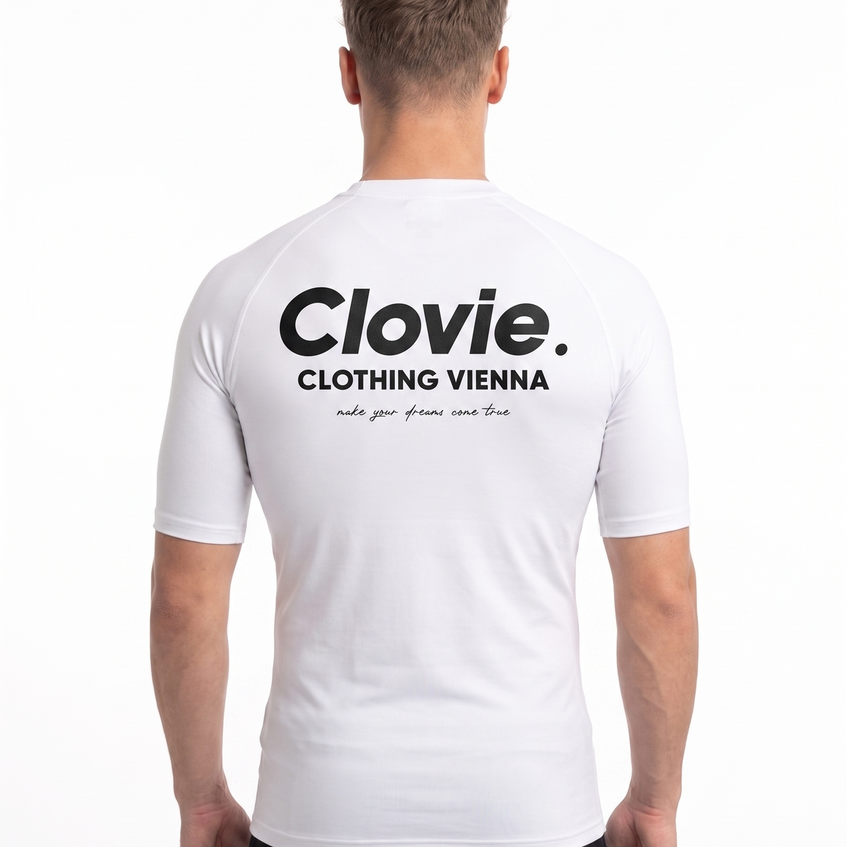 Sport Tee White - model back print (natural)