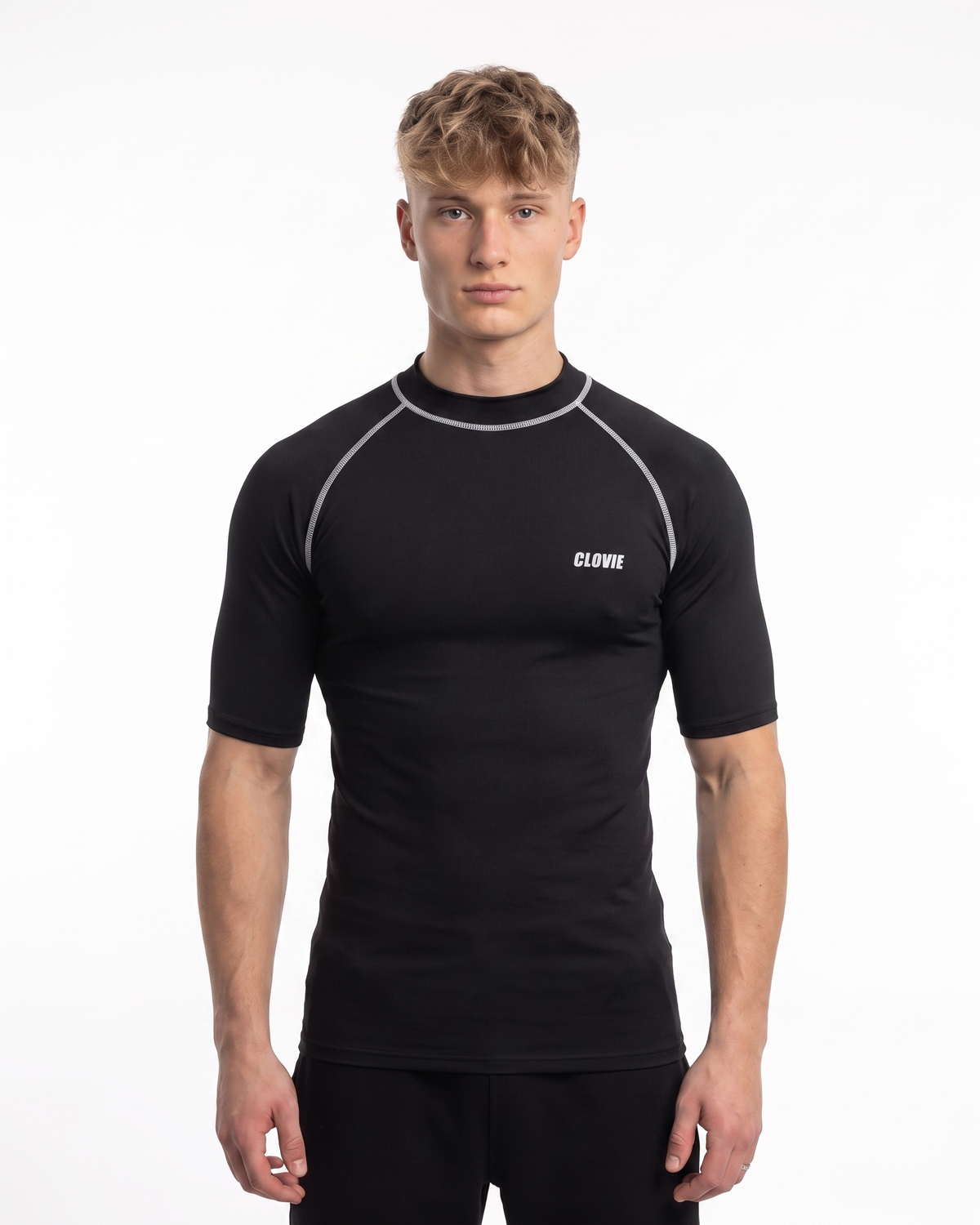 Sport Tee Black - model front (natural)
