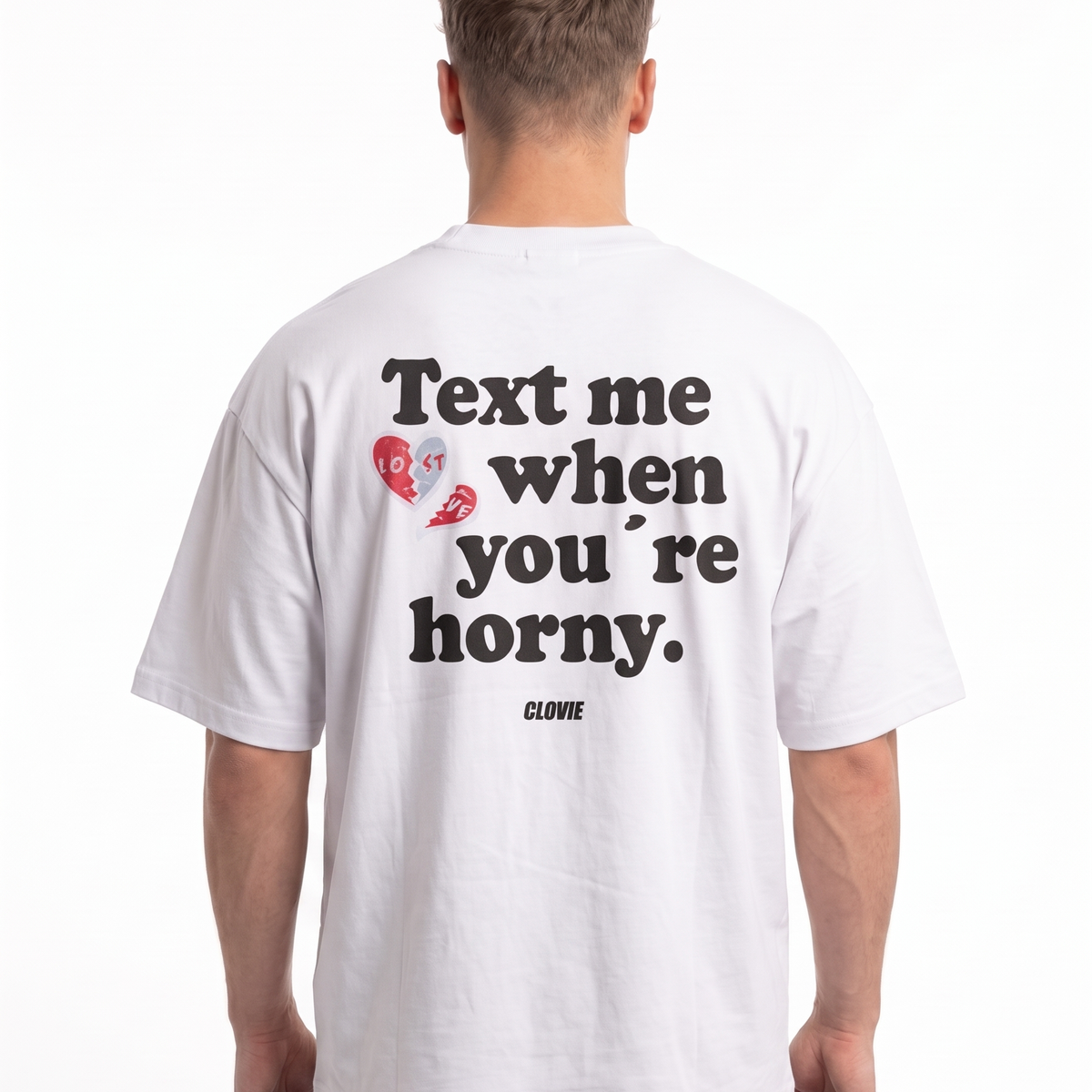 Text me OVS Tee White - model back print (edit-ref from Natural Raw)